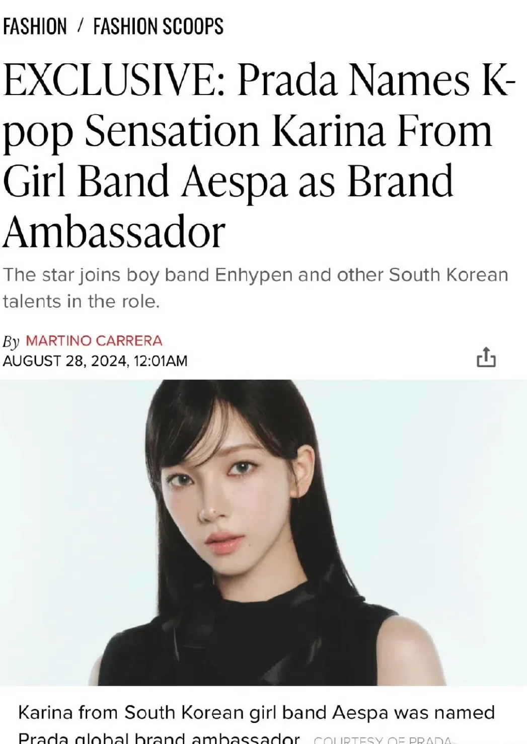 柳智敏Prada全球名牌代言人