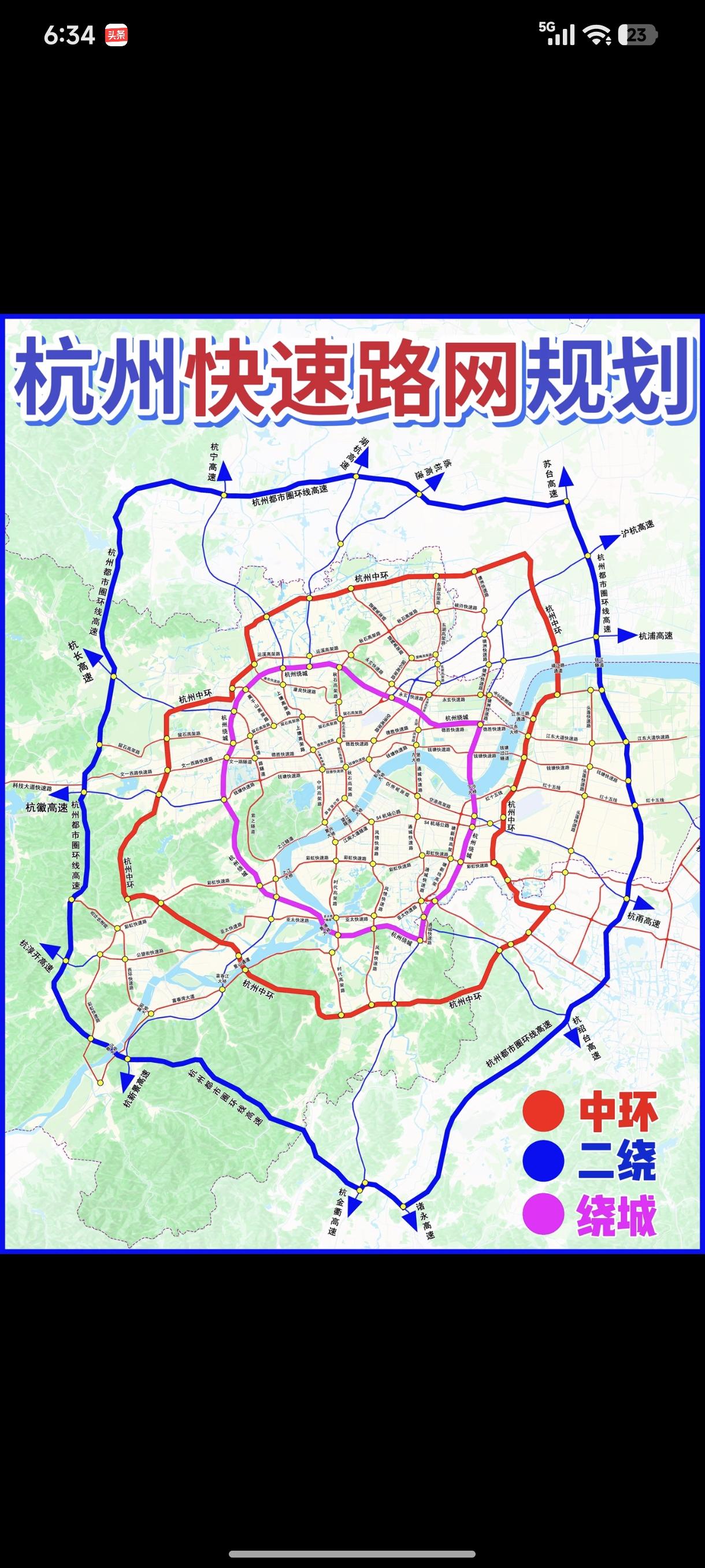 江南的快速路确实不够用，太稀疏了。就拿杭州江南区域来说，规划的是“三纵两横”快速