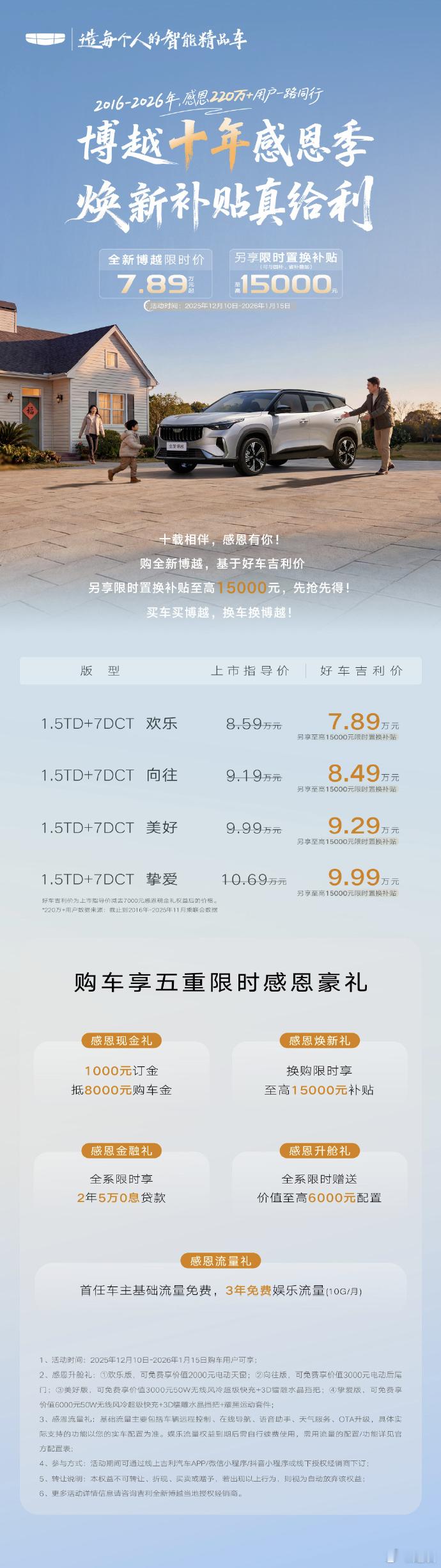 时间过的真快，博越马上要迎来十周年里程碑！同时全新博越 也给出了10周年限时福利