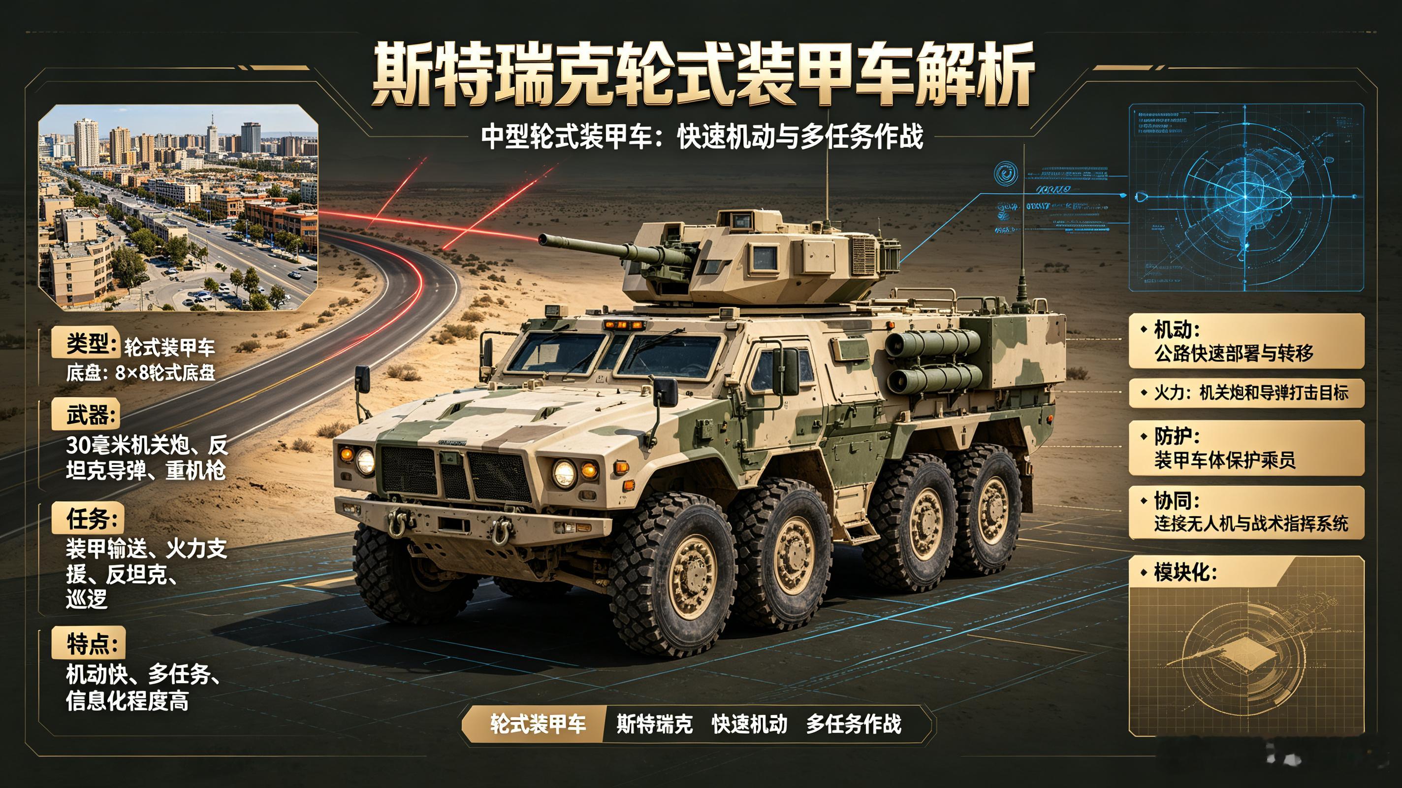 每天认识一件兵器——斯特瑞克轮式装甲车今天聊聊美国陆军“斯特瑞克旅级战斗队”（S