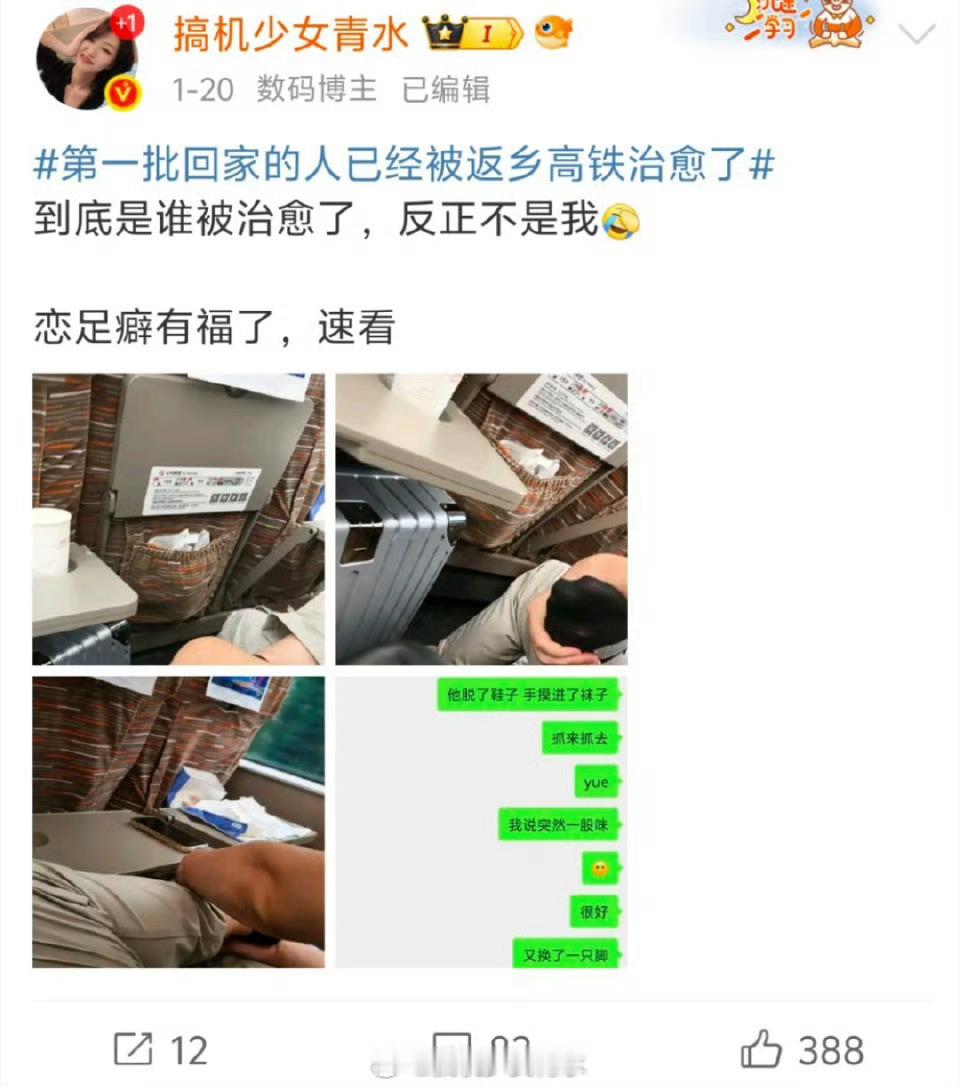 12306回应大妈高铁车厢跳舞喧哗这阿姨被停了退休金就老实了幸好这次的高铁体验还