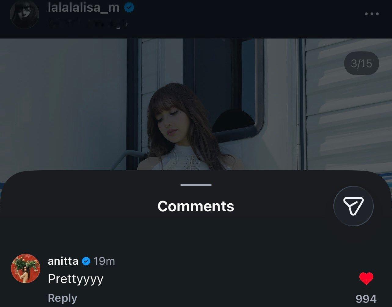 LISA💚水果姐Lisa世界杯合照260614 Anitta 点赞并评论 LI