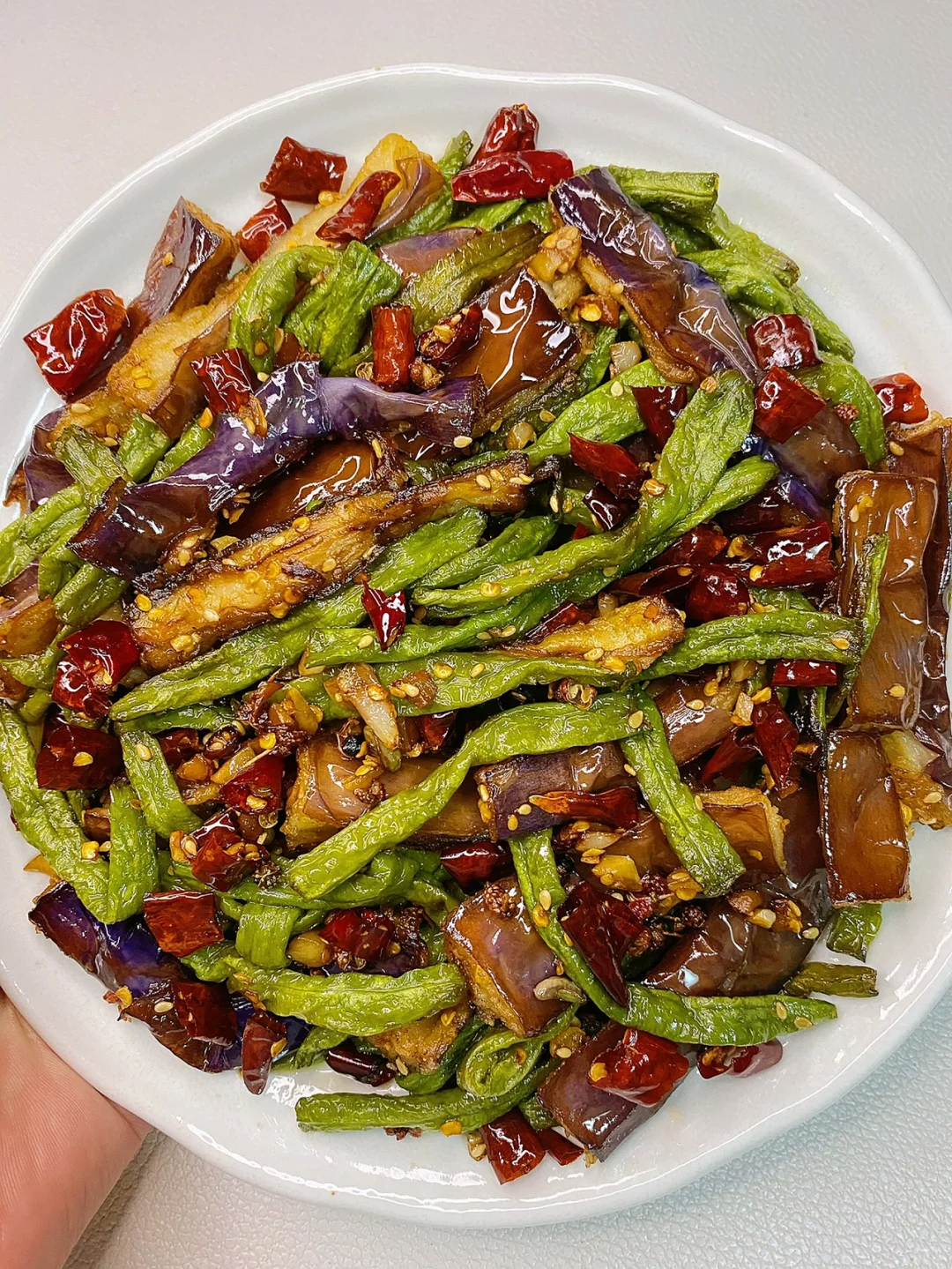 茄子豆角  香辣又好吃 下饭绝绝子