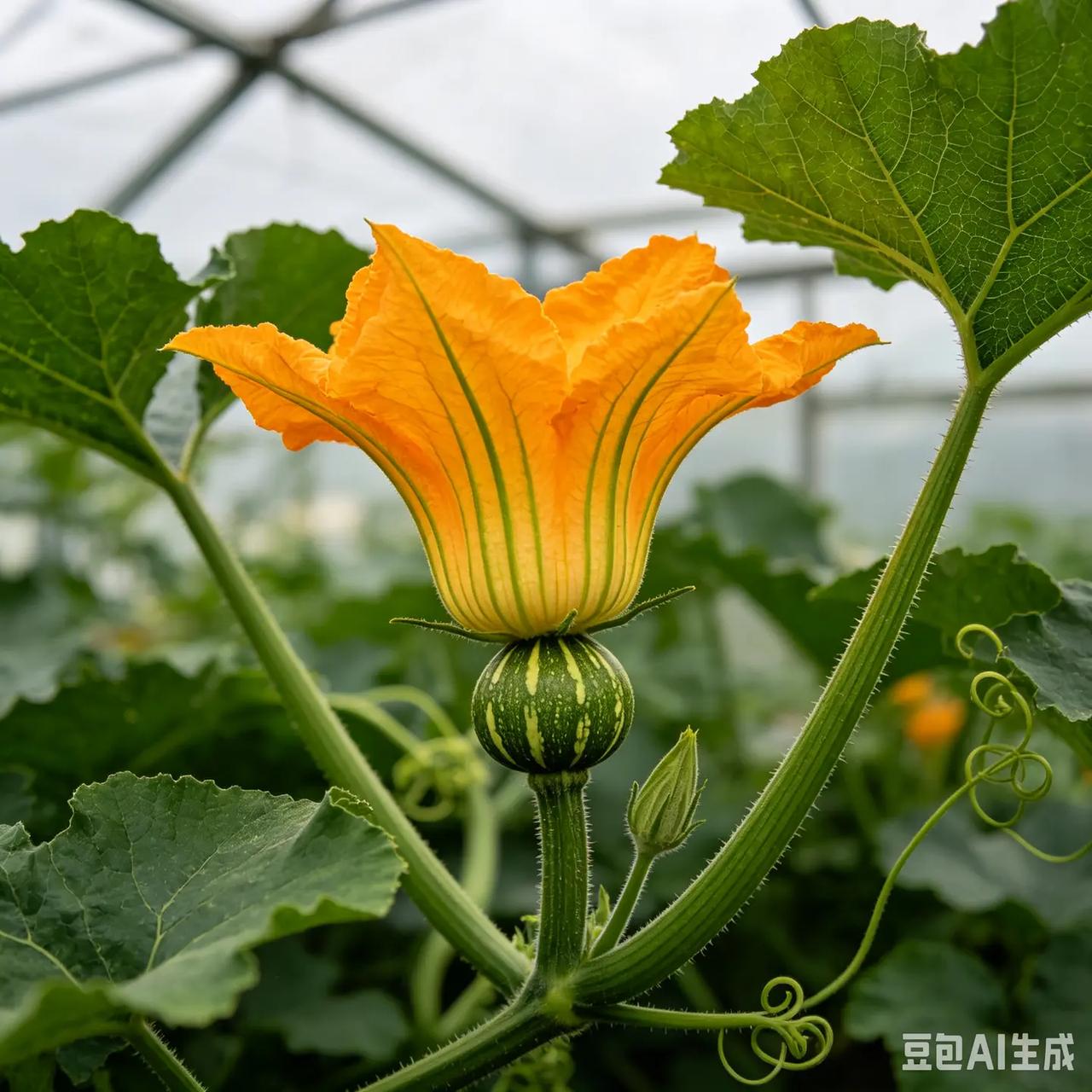 引来蜜蜂采蜜忙 秋葵花