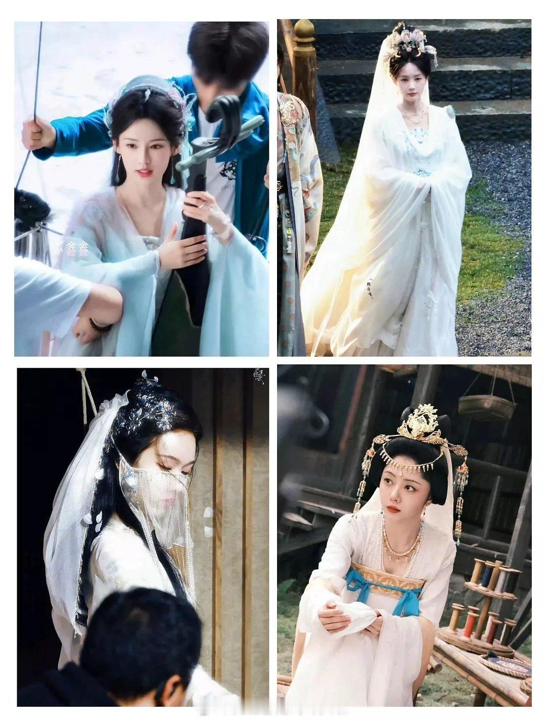 众🌸的观音头纱造型，你喜欢哪个？李沁《咸鱼飞升》李一桐《古乐风华录》陈都灵《月
