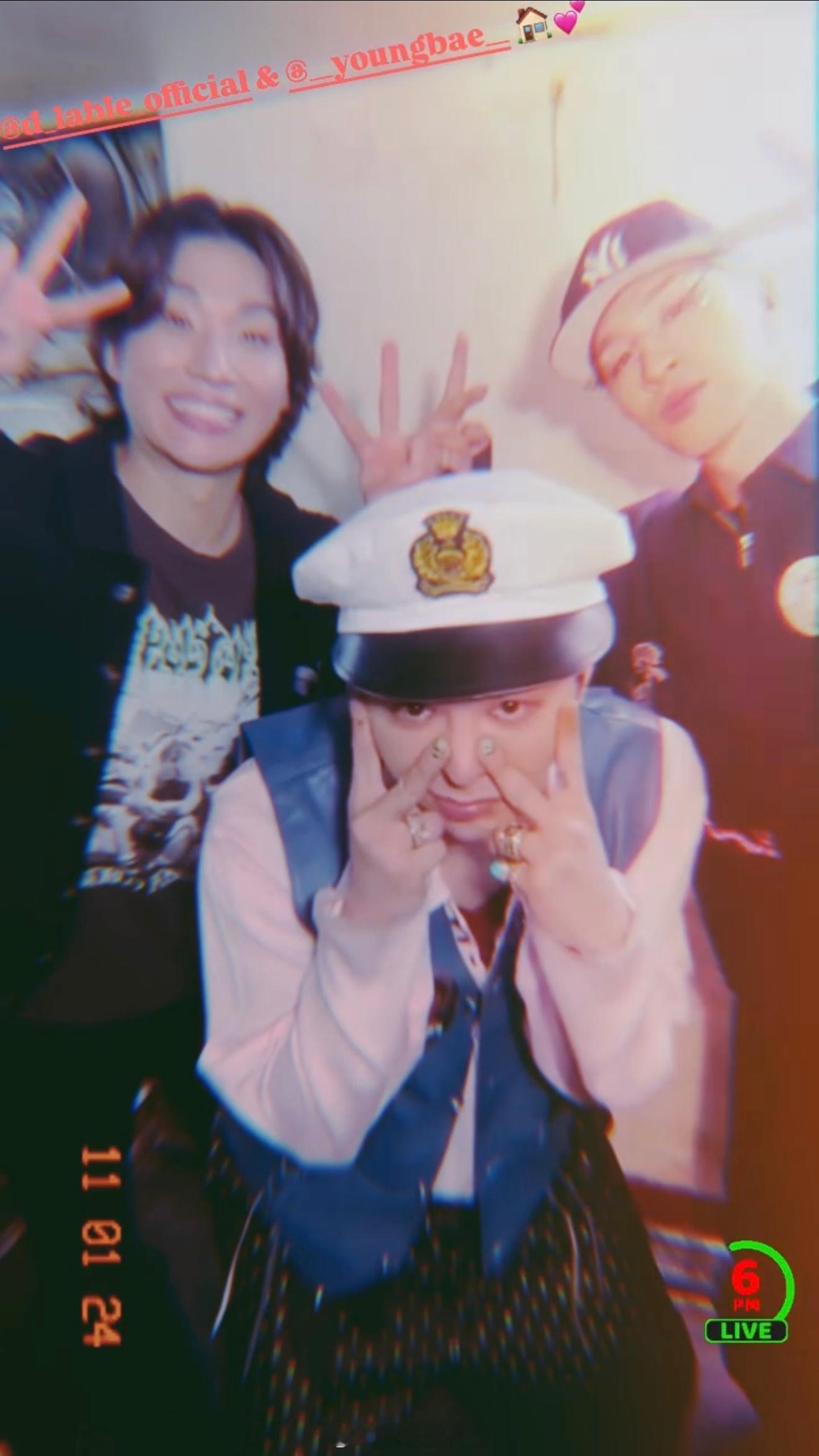 #BIGBANG比耶合照# 权志龙、大声、太阳再聚首！ ​​​