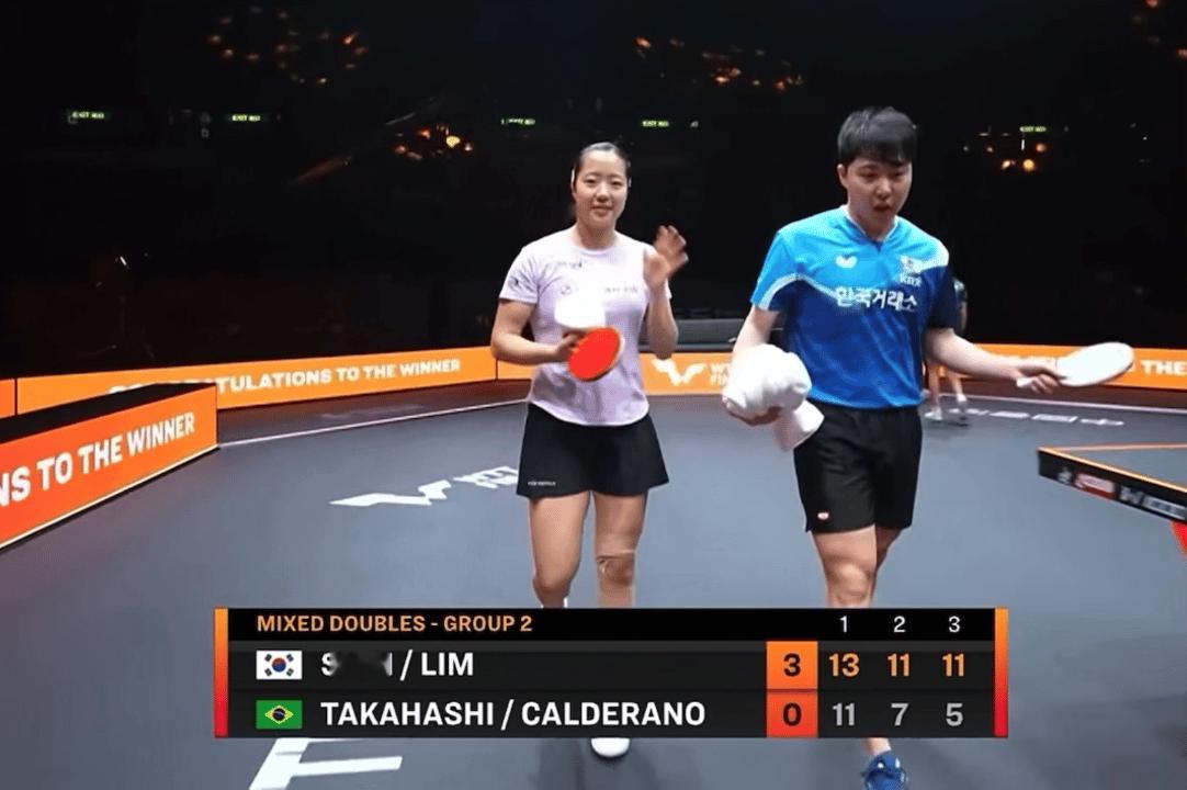 WTT香港总决赛2025 混双小组赛第1轮：🇰🇷林钟勋/申裕斌3比0雨果/高