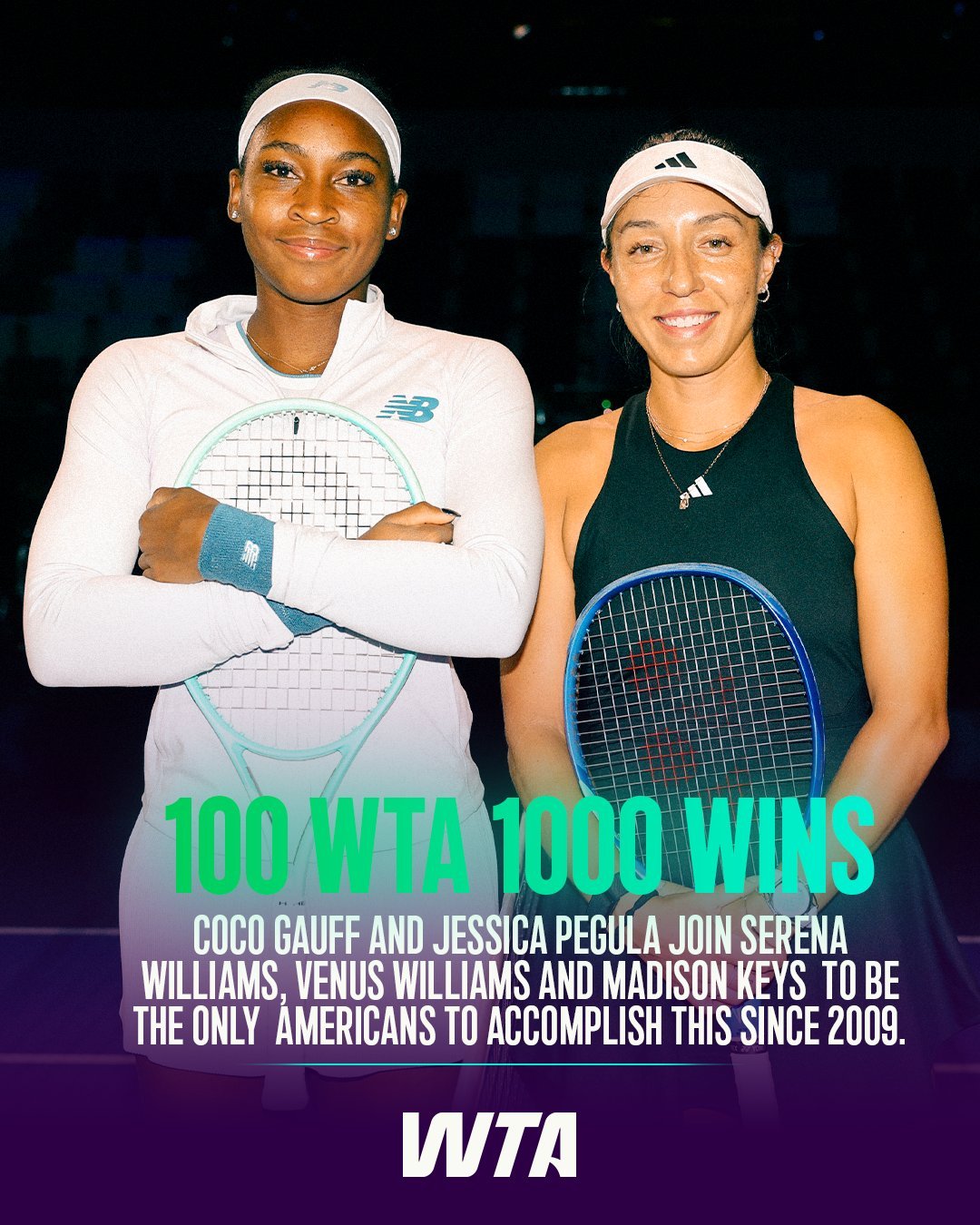 同步率亮数据 迪拜站第三轮获胜后，高芙和佩古拉都迎来了里程碑时刻，取得第100场