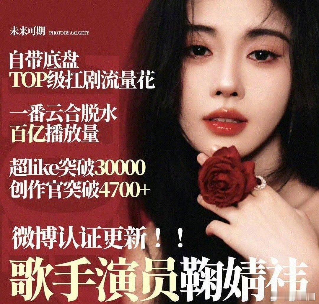 鞠婧祎实绩，自带底盘的TOP级扛剧流量花，一番云合脱水百亿播放量女演员～ ​​​