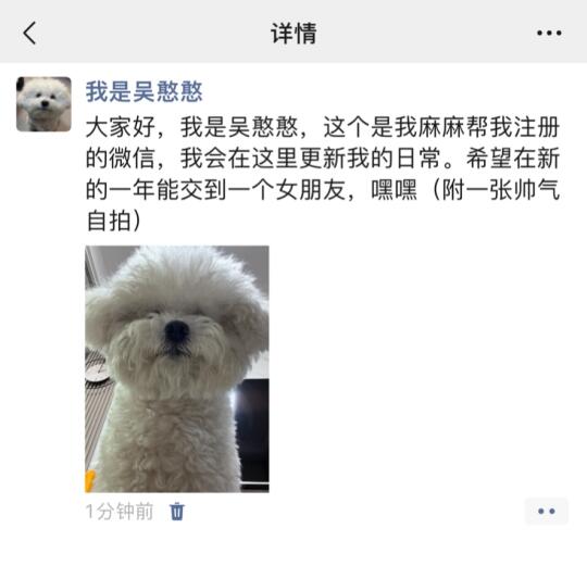 今天麻麻帮我注册了一个微信