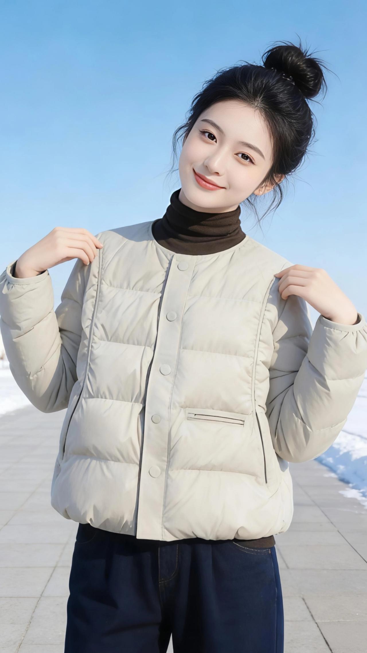 雪色里的暖
 
风掠过街角时，带着细碎的雪粒，落在浅米色羽绒服的面料上，很快就化