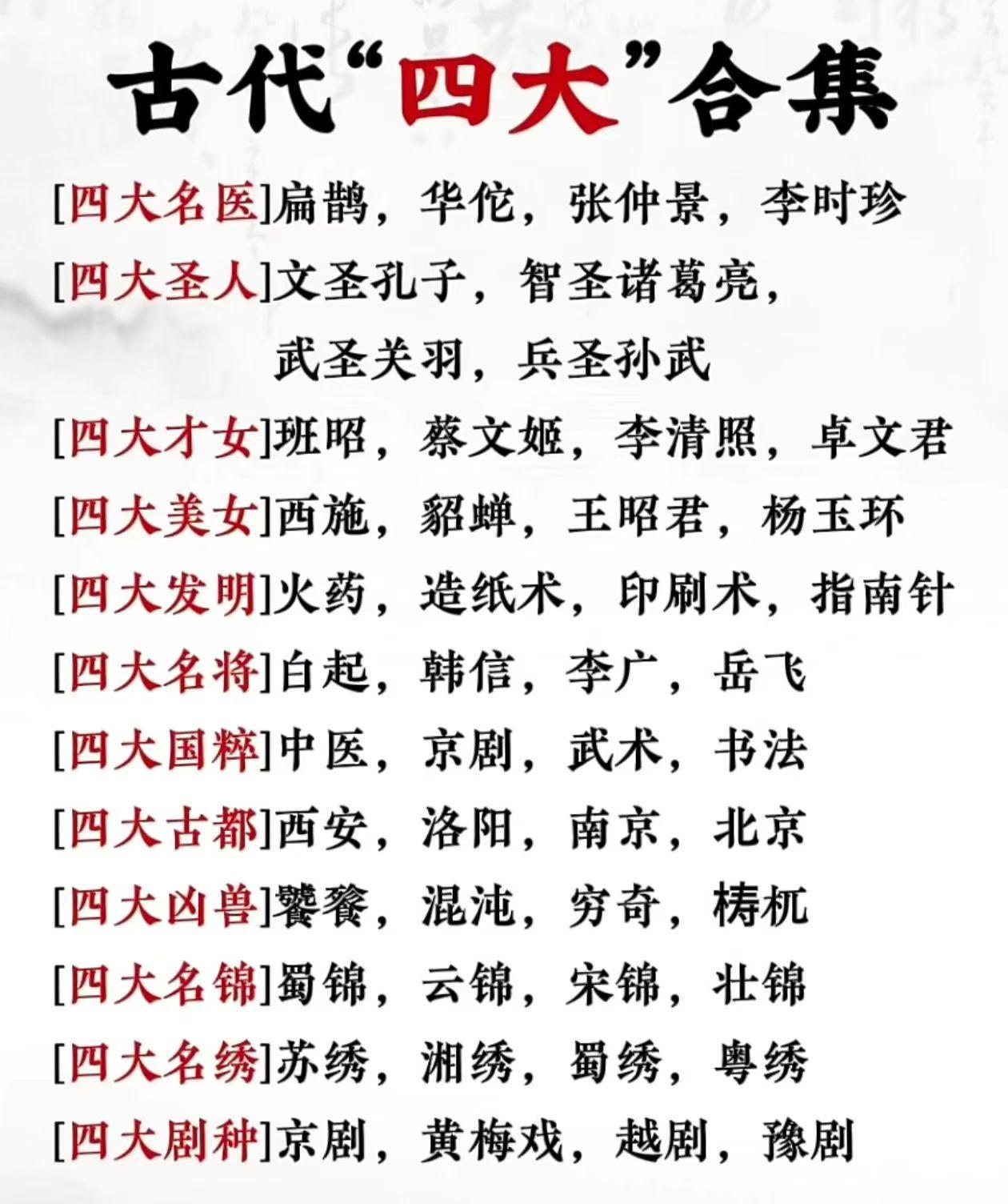 为什么是四大而不是五大或者三大？这就叫作社会事实不是客观事实。
