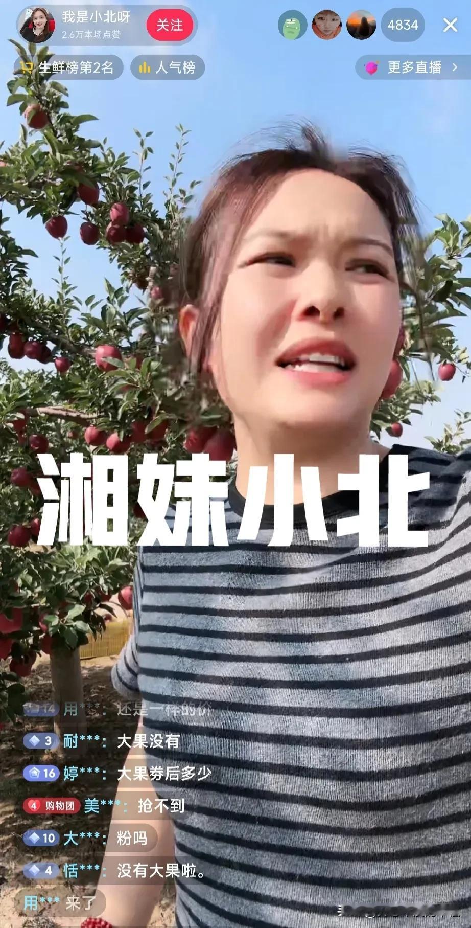 与辉同行算什么？东方甄选也比不上，卖花牛苹果🍎🍎一个团队也卖不过一个弱女子[