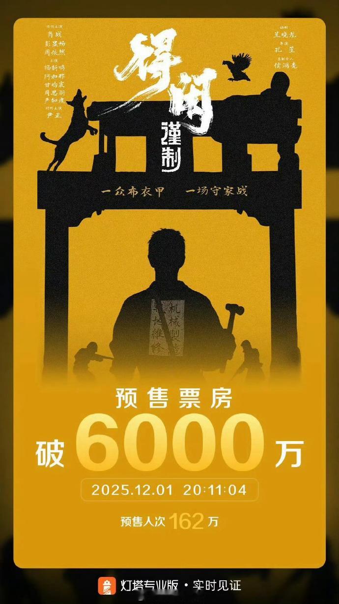 我嘞个《得闲谨制》预售破6000万了粉肖战真的爽飞了 