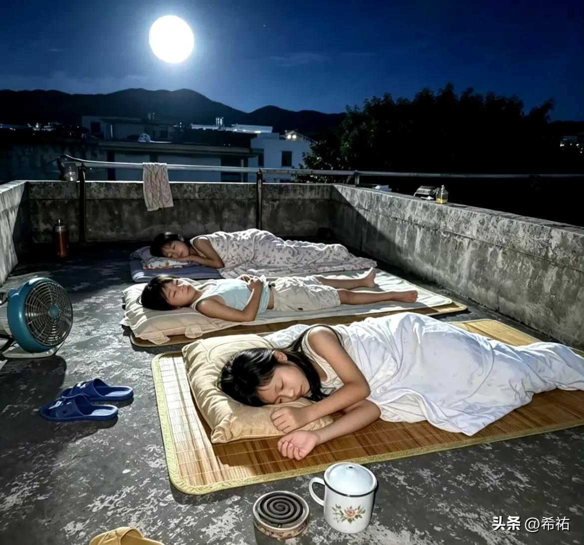 那时候的白月光，睡在天台，每次半夜都会下雨☔
