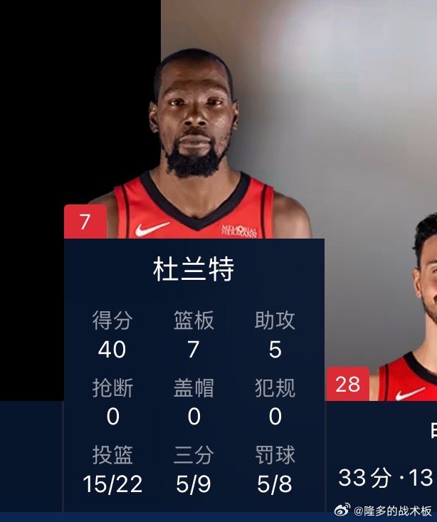 布泽利斯上篮命中，领先5分！杜兰特连进三分，已经轰下40分火箭vs公牛