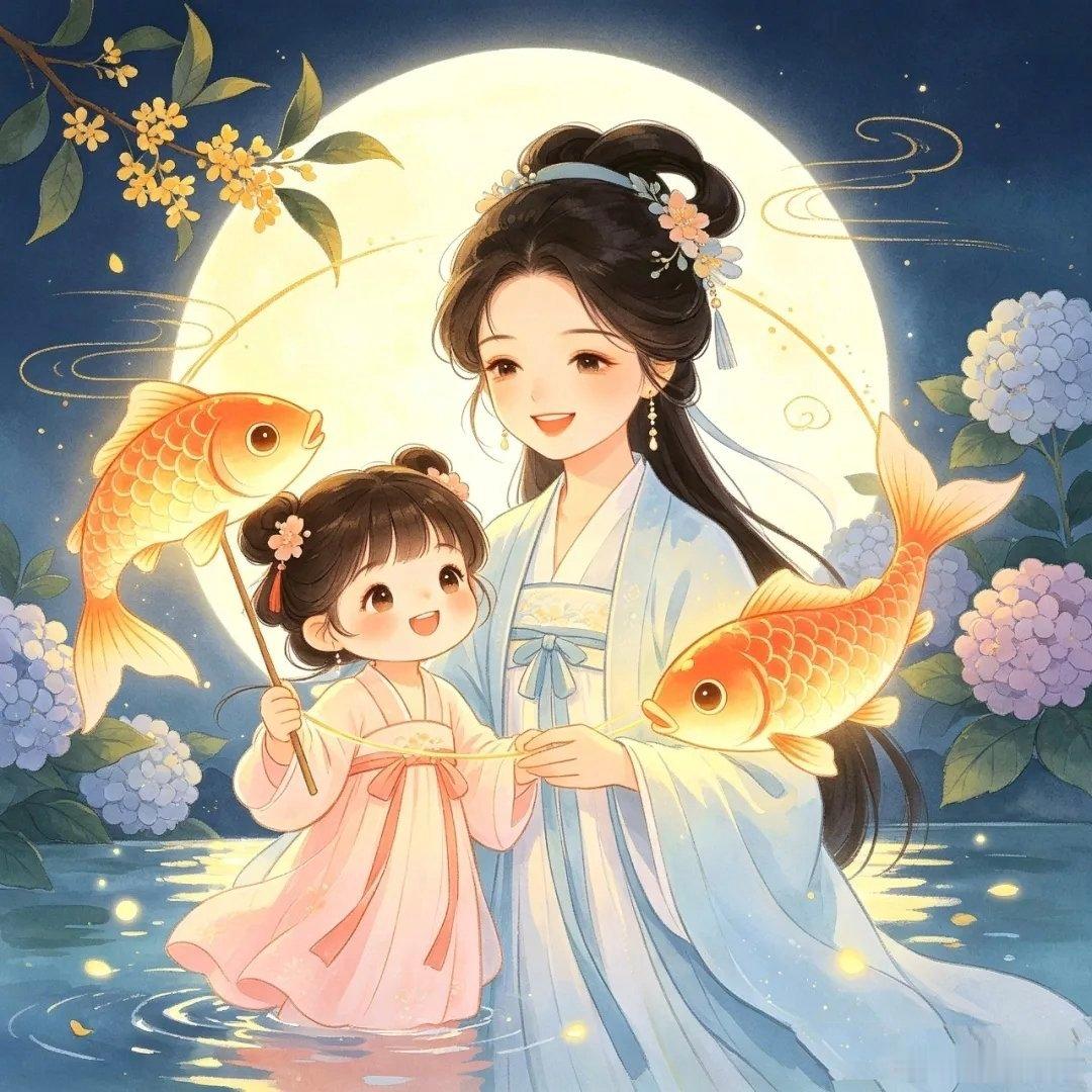温馨甜蜜母子亲子系列古风头像 