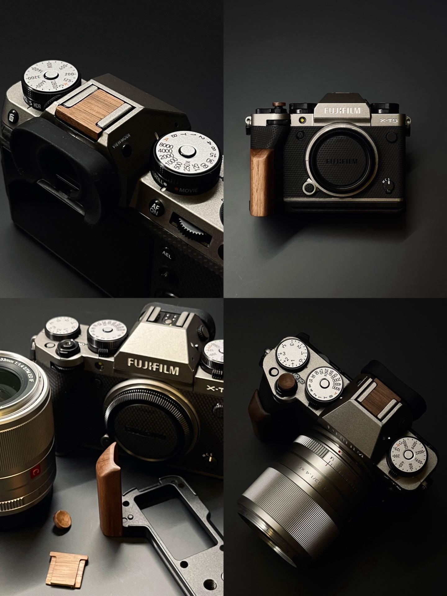 装饰我的XT5/迎接它的到来.新的生产力工具XT5到来
作为富士死忠党
外观装修一番是很必要的
镜头▫️唯卓仕33 1.4（银色）
贴纸▫️美本堂（金属钛）
手柄+快门钮热靴盖 ▫️King Camera Design（驼色）
分享完毕
后面持续更新xt5作品