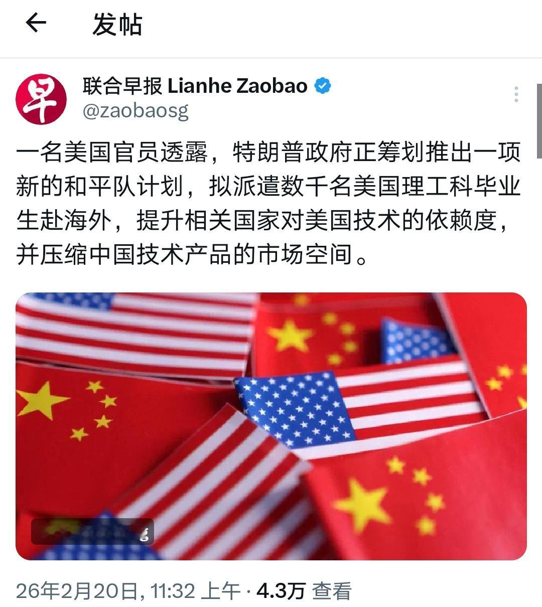 美国将推出和平队2.0计划！

外媒称：一名美国官员透露，特朗普政府正筹划推出一