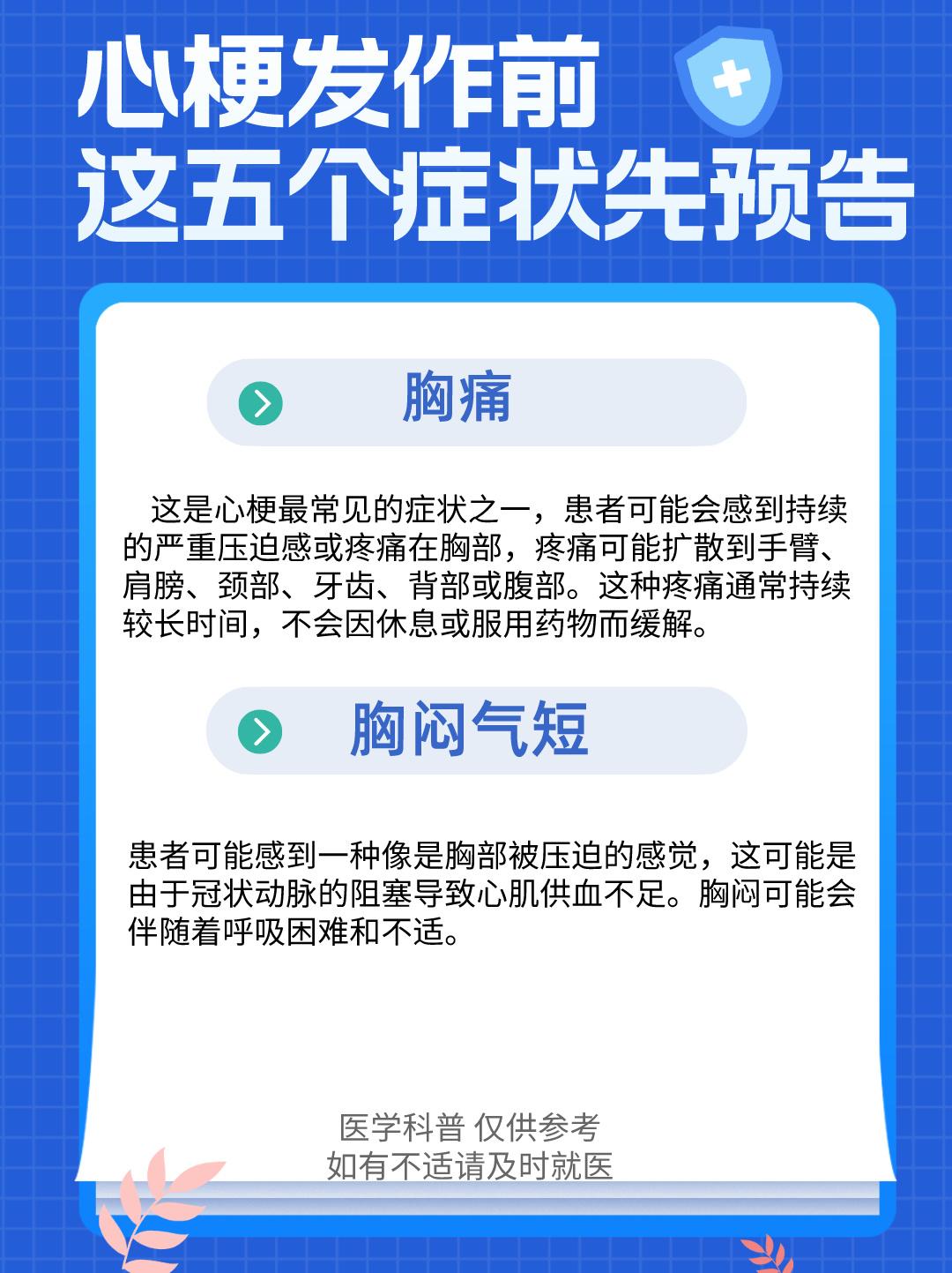 心梗发作前这五个症状先预告。