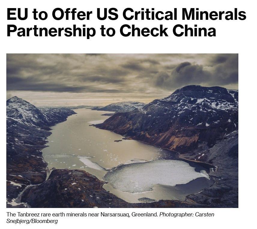 据彭博社报道，欧盟计划向美国提出一项关键矿产合作倡议，旨在减少对中国的依赖，并遏