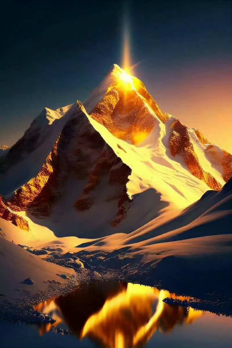 点赞，据说看到日照金山的人会幸运一辈子