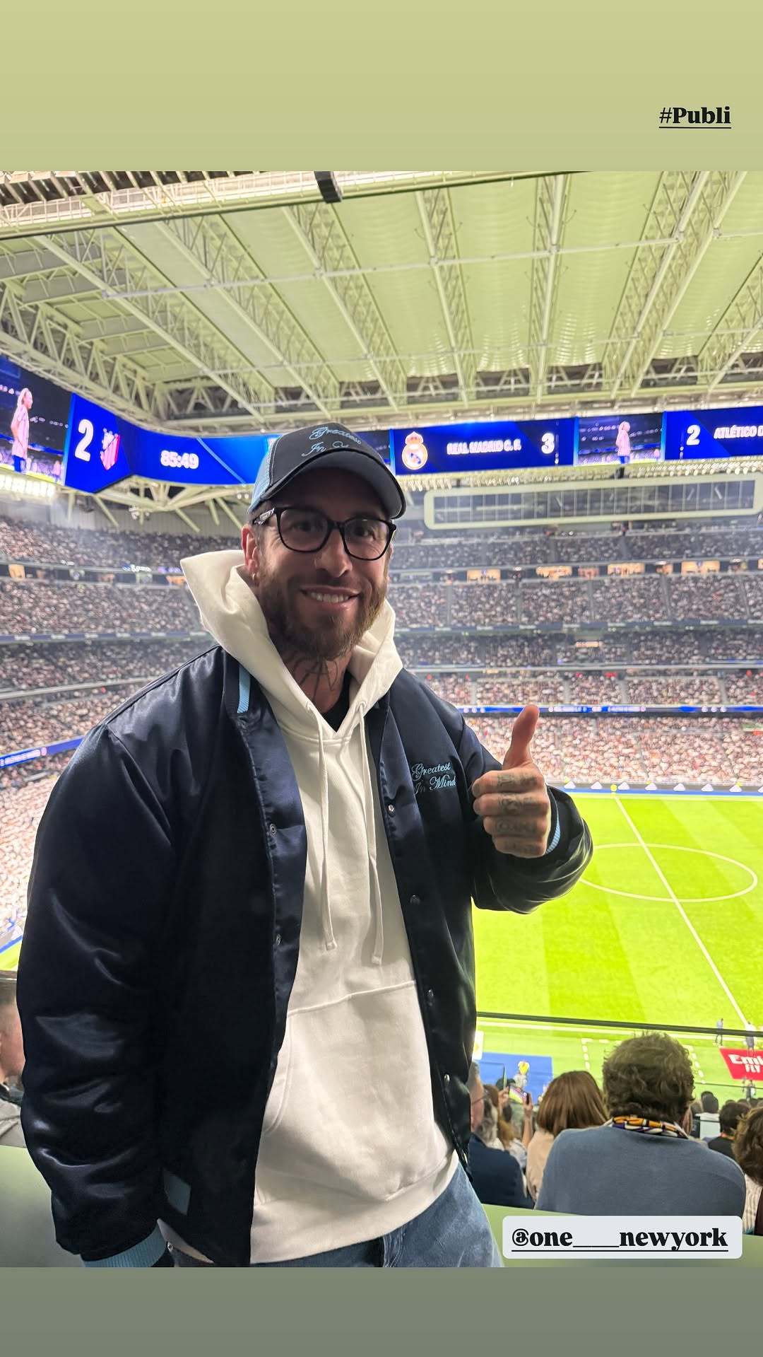 传奇人物 塞尔吉奥·拉莫斯 与 马德里德比 的比分合影👍皇马3比2马竞