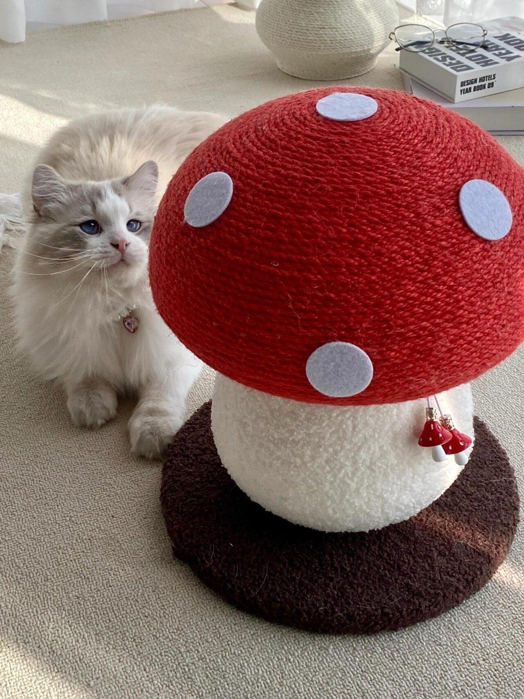 蘑菇蘑菇 躲在市场的角落～蘑菇蘑菇 让我把你带回家～这个emoji🍄猫抓板太可