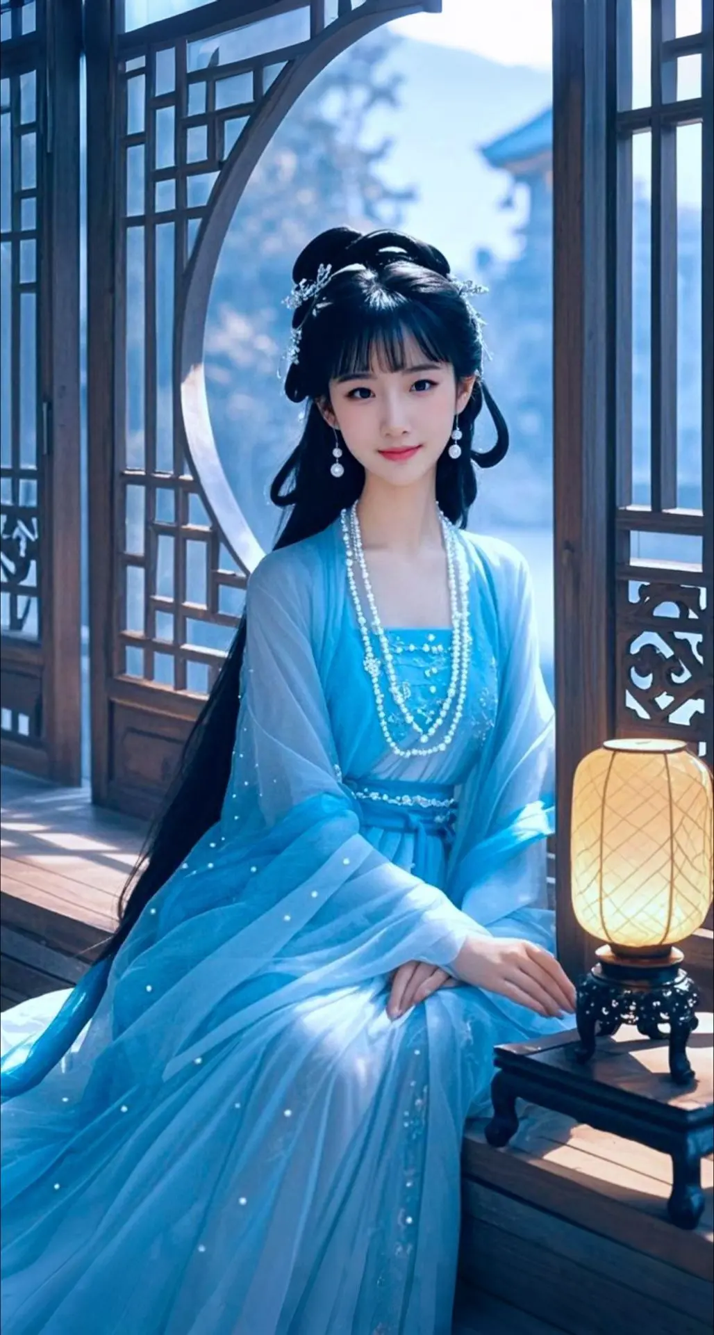AI扩图 AI蓝裳幽梦