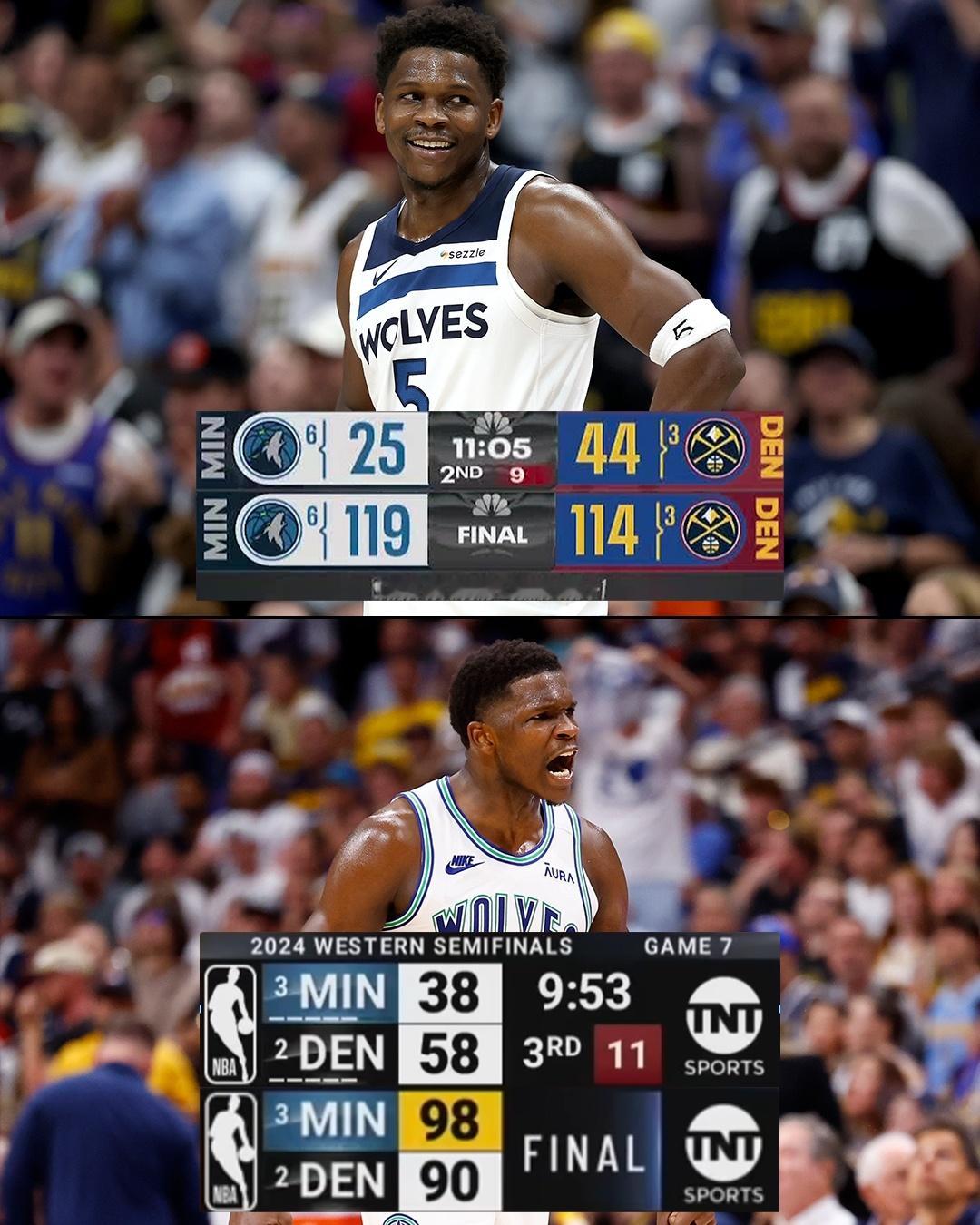 NBA 明尼苏达队史上最大的两次季后赛逆转都是在客场对阵掘金队的比赛中取得的！森