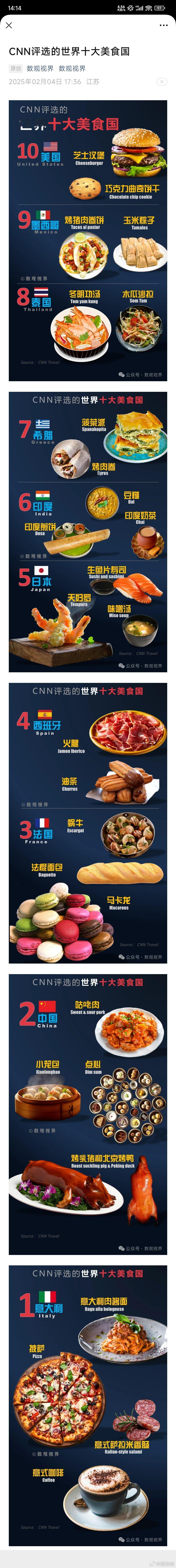 世界十大美食国： 