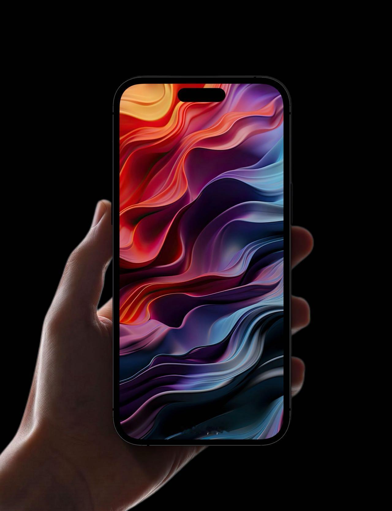 iOS丝滑彩色波纹壁纸 ​​​