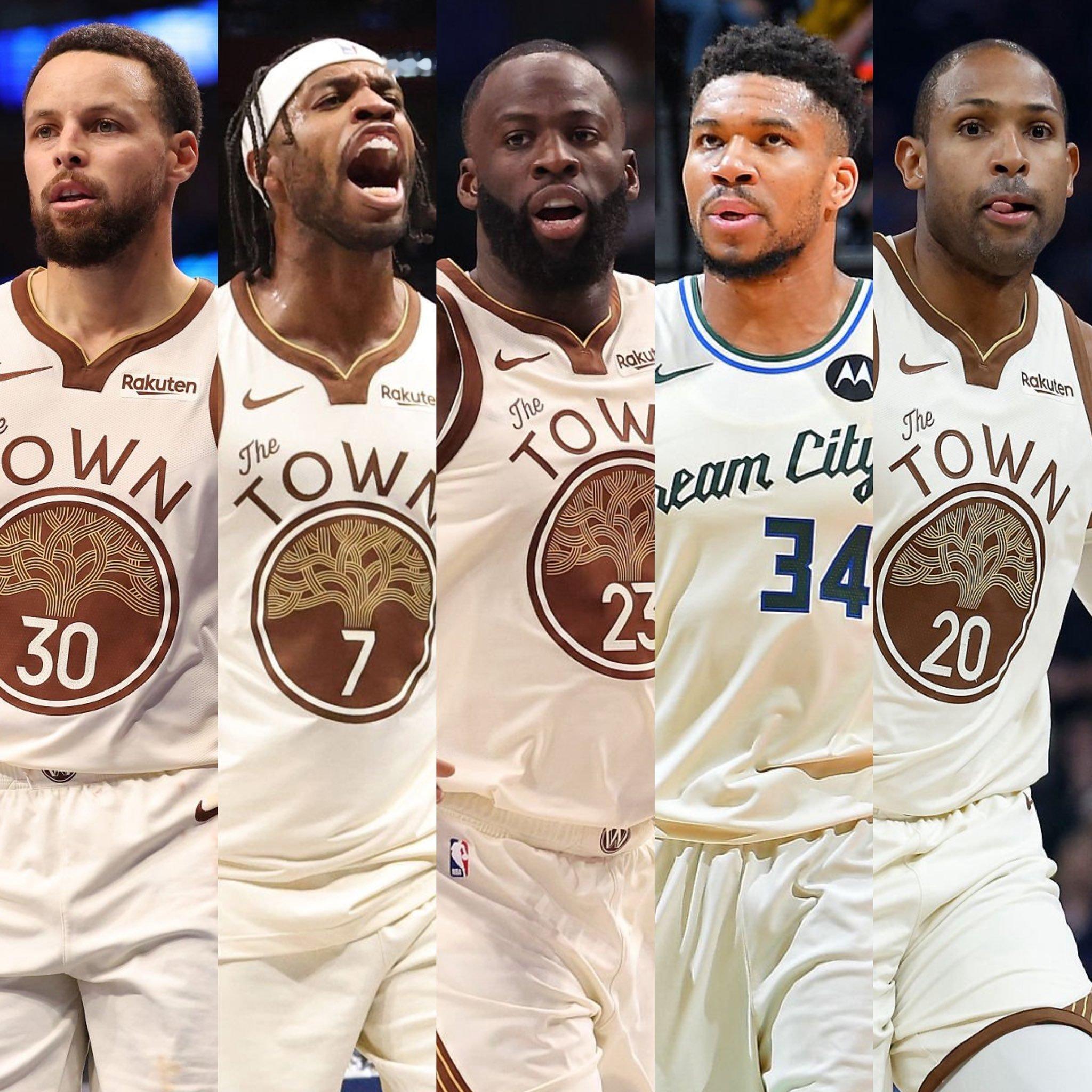 NBA 勇士队如果交易得到扬尼斯·阿德托昆博，预计首发阵容如下：斯蒂芬·库里巴迪