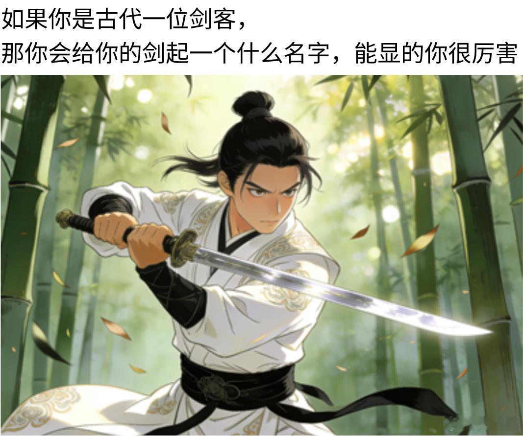 如果你是古代一位剑客， 那你会给你的剑起一个什么名字，能显的你很厉害。 