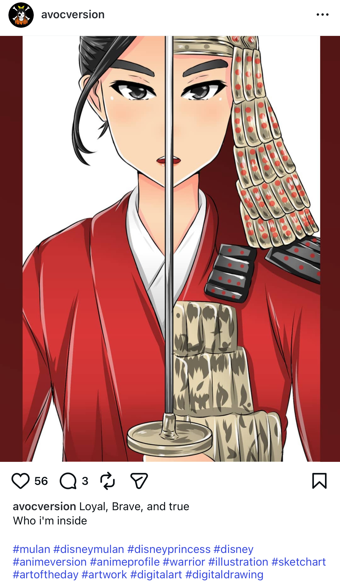 刘亦菲 lyf 花木兰 Ins上的artist创作的刘亦菲花木兰，来自印度尼西亚