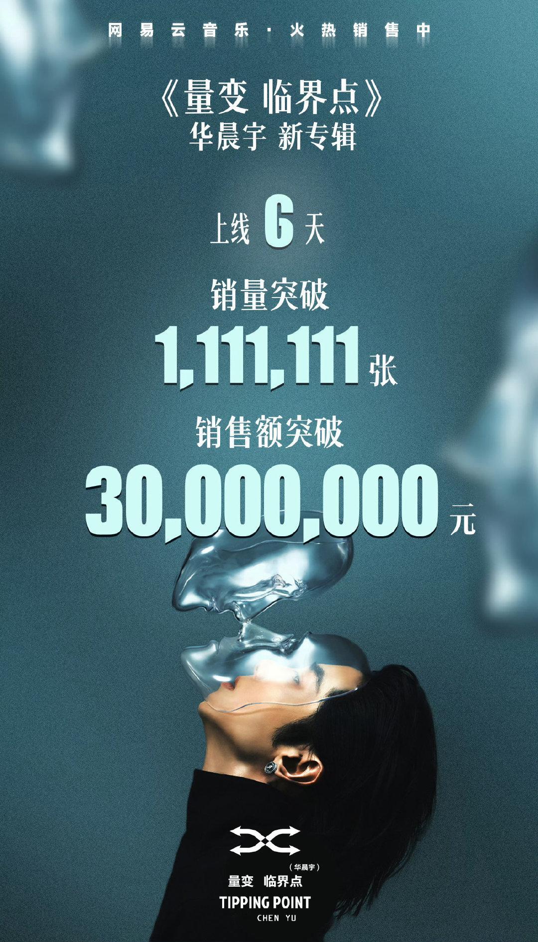 华晨宇新专销量破3000万 火星人的力量势不可挡！华晨宇新专辑销量突破3000万