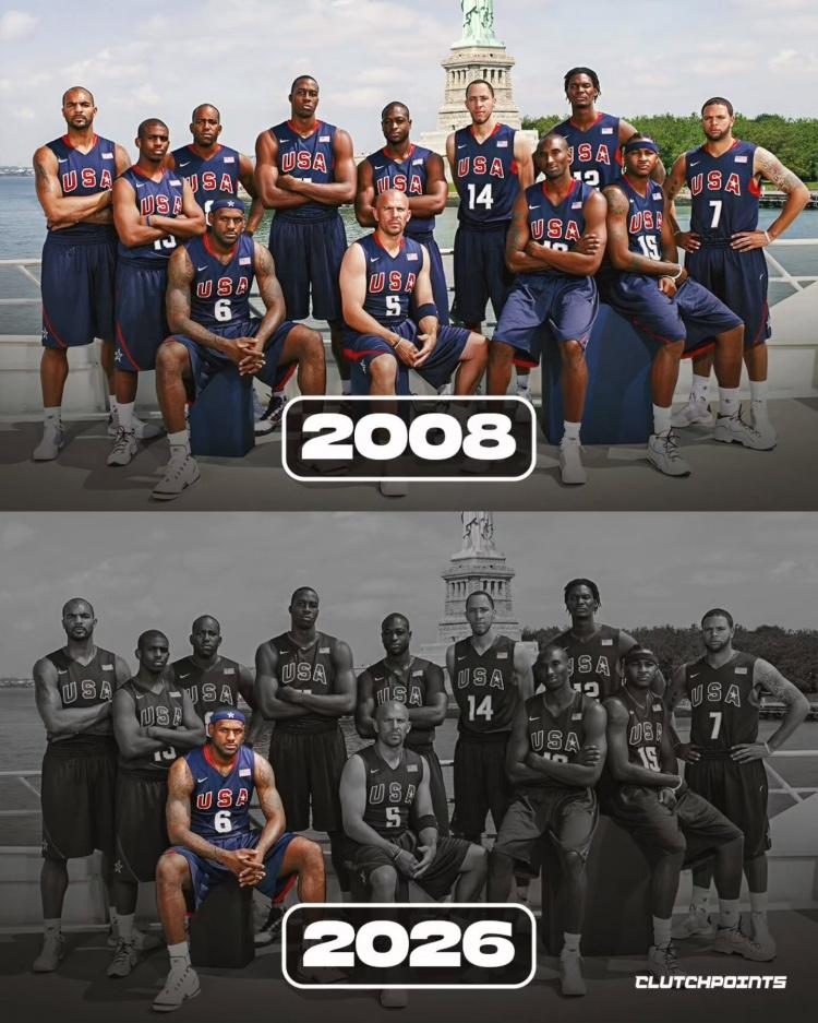 保罗宣布赛季结束后退役，08美国男篮仅剩詹姆斯...

现在把08年美国梦之队的