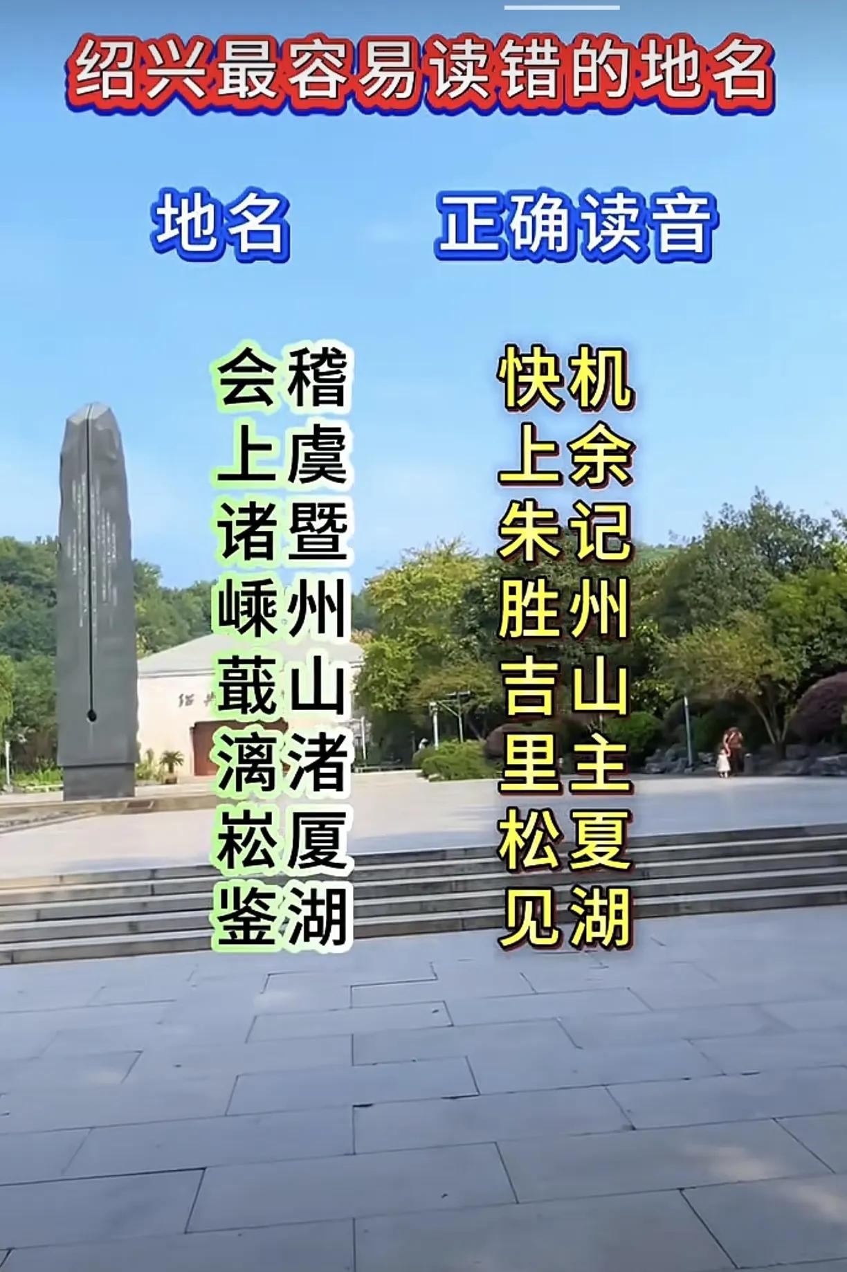 绍兴容易读错的地名，你能读对几个？不少本地人都会念错，大家来评论区挑战一下？