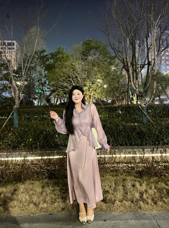 175斤｜大码女生春夏穿紫色真的太温柔了吧