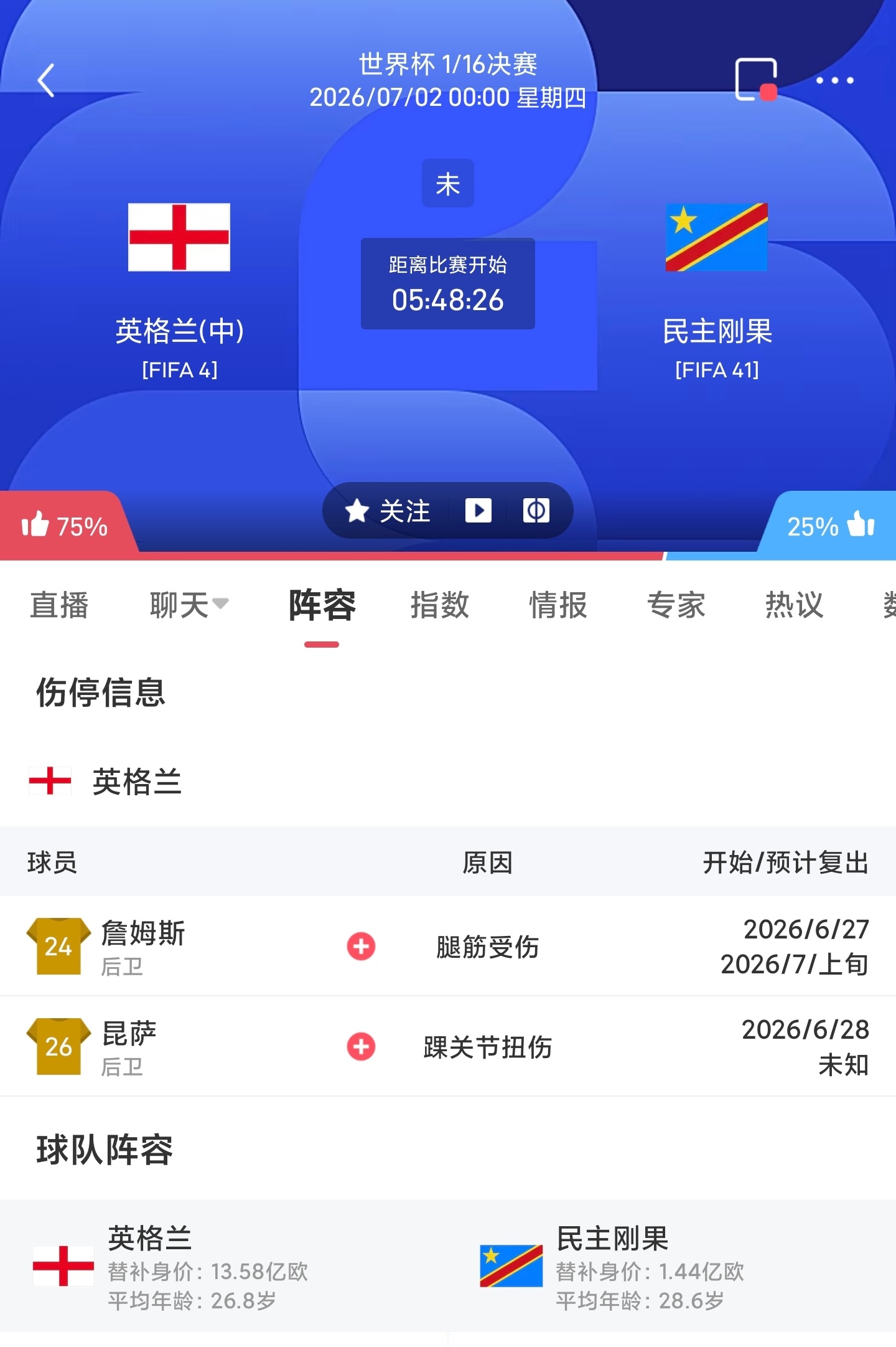 周三080 世界杯🏆 英格兰VS刚果金⚽更多 足球计划臻选 开赛时间：07-0