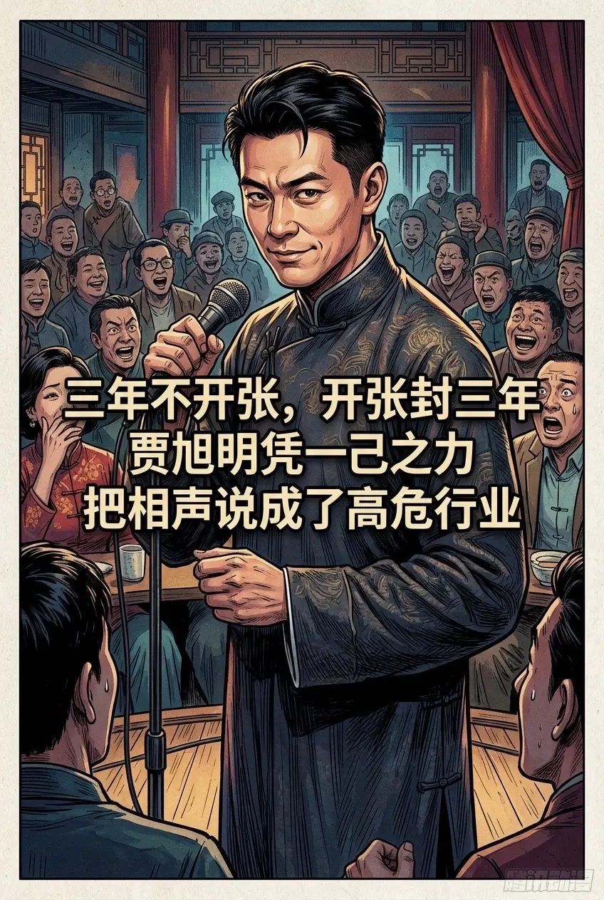 三年不开张，开张封三年，贾旭明凭一己之力。把相声说成了高危行业