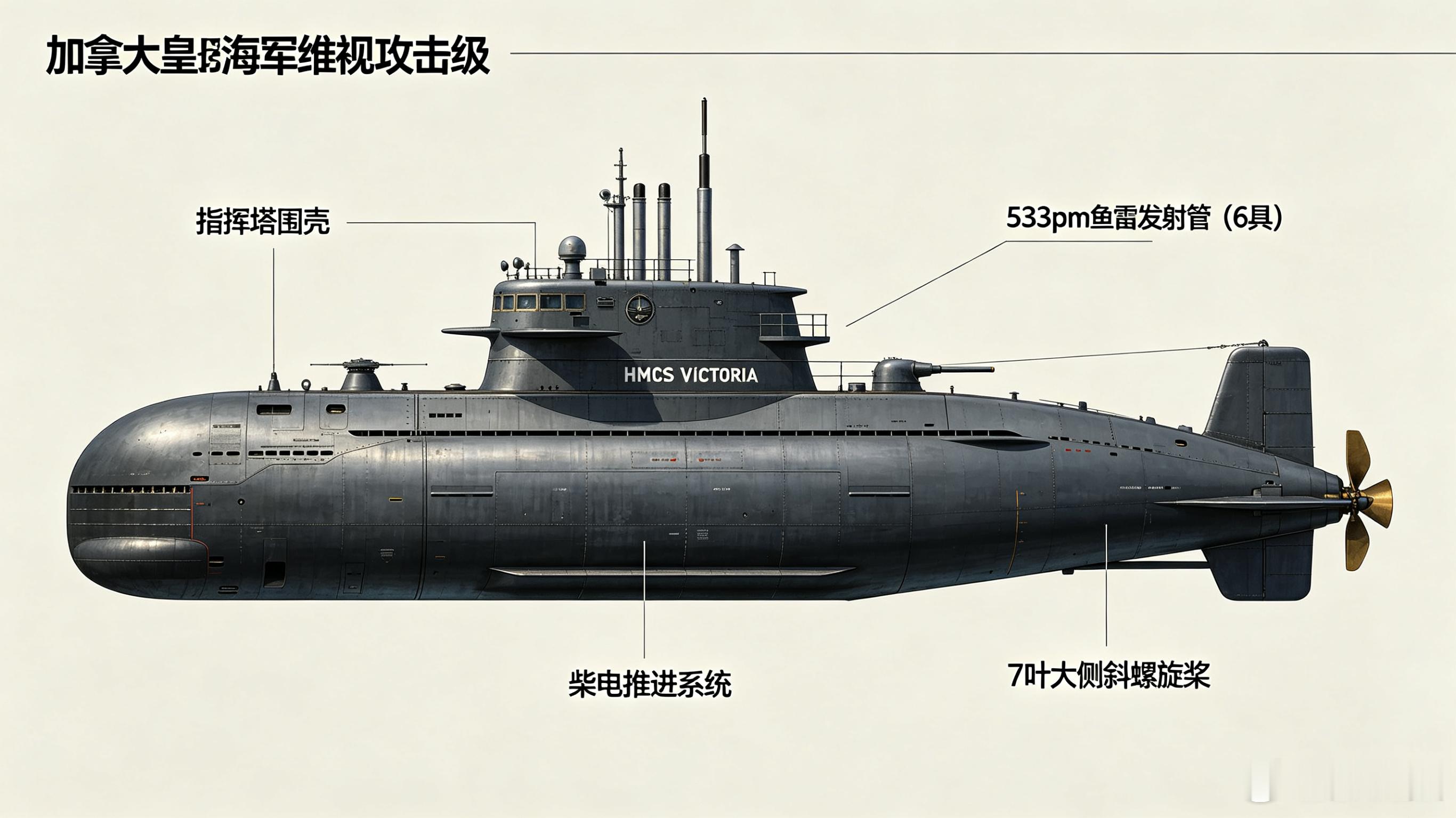 军事ai新视野 加拿大皇家海军 维多利亚级（Victoria-class）常规攻