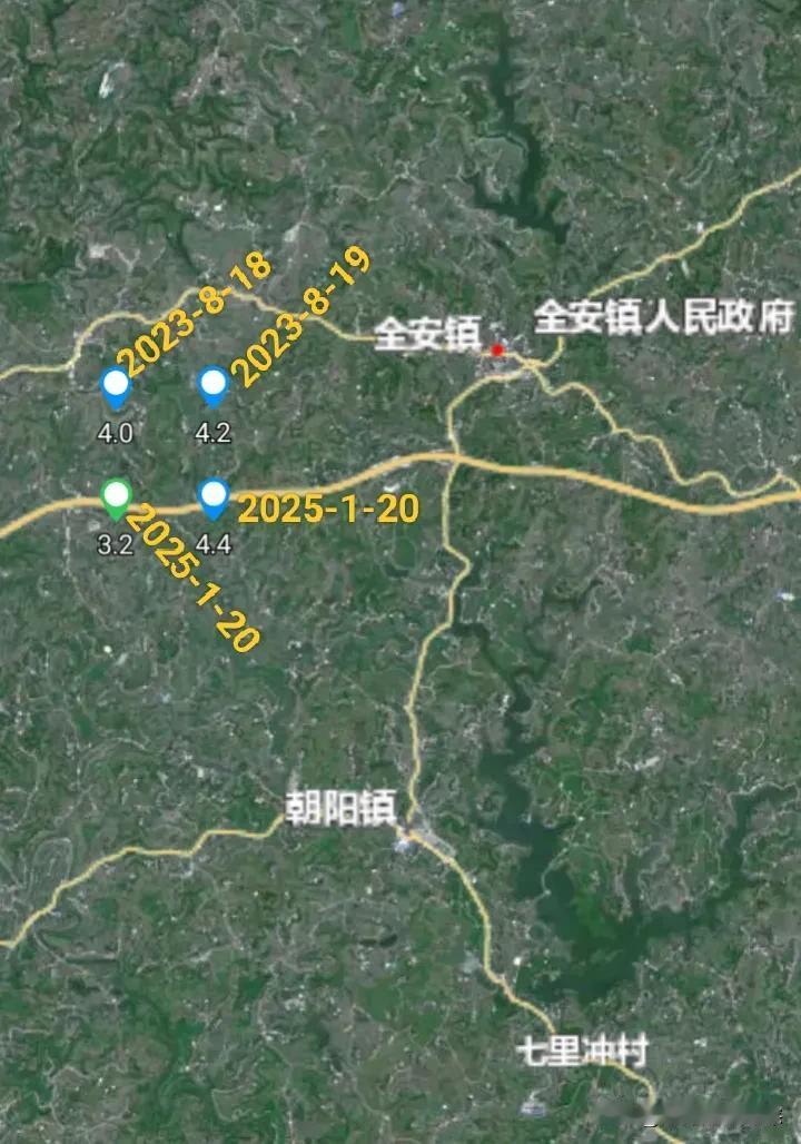 才隔二小时多四川内江市市中区又发生地震了，震中又是发生在全安镇附近，19点23分