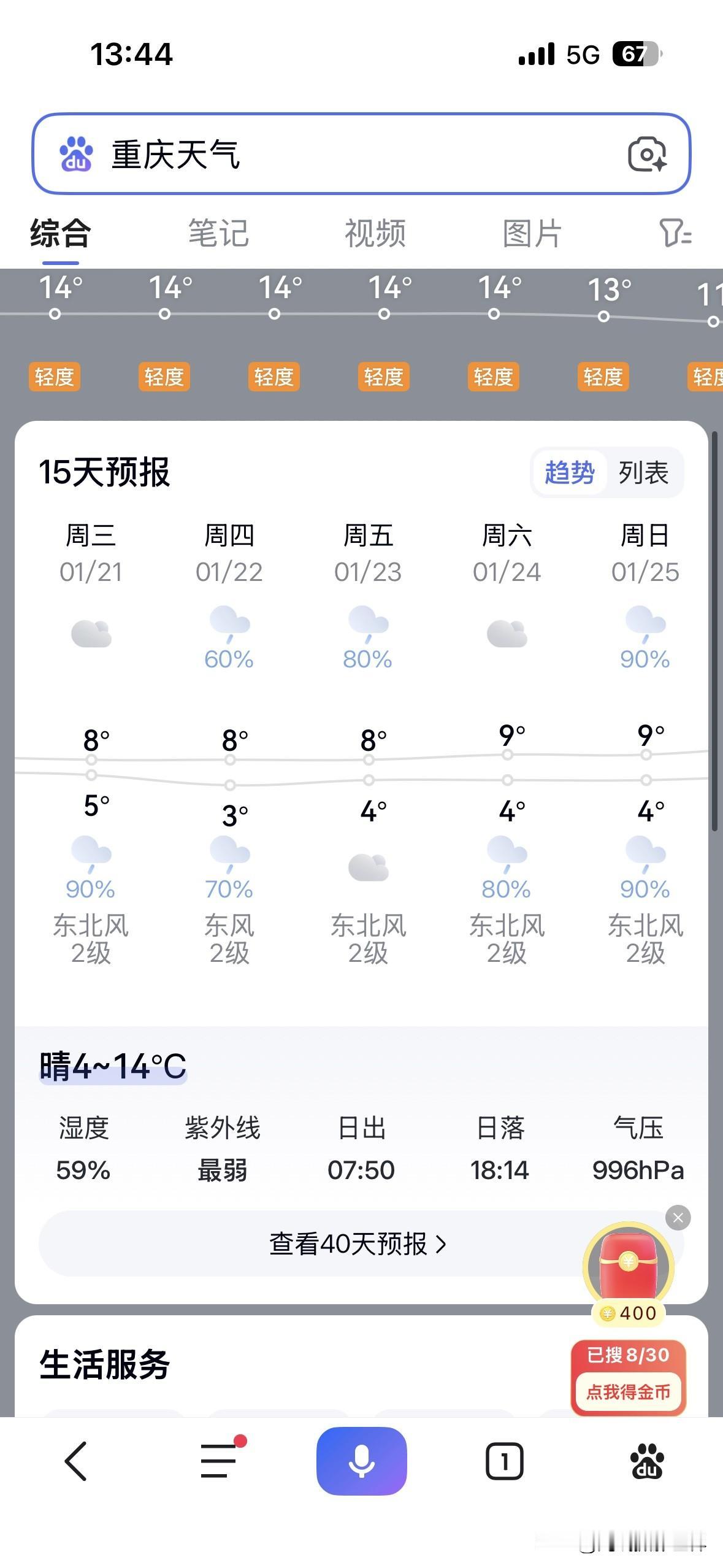 啊啊啊！1月12日到18日，重庆主城区，真的迎来了三九寒冬的超级暖冬啊！可是，暖