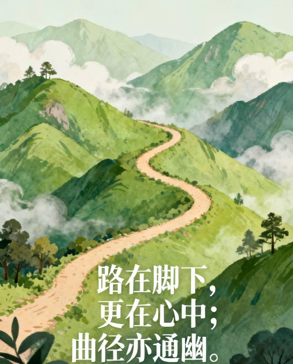 路的延 🛤️路在脚下，更在心中；曲径亦通幽。
路不选择方向，而是顺应地形蜿蜒伸