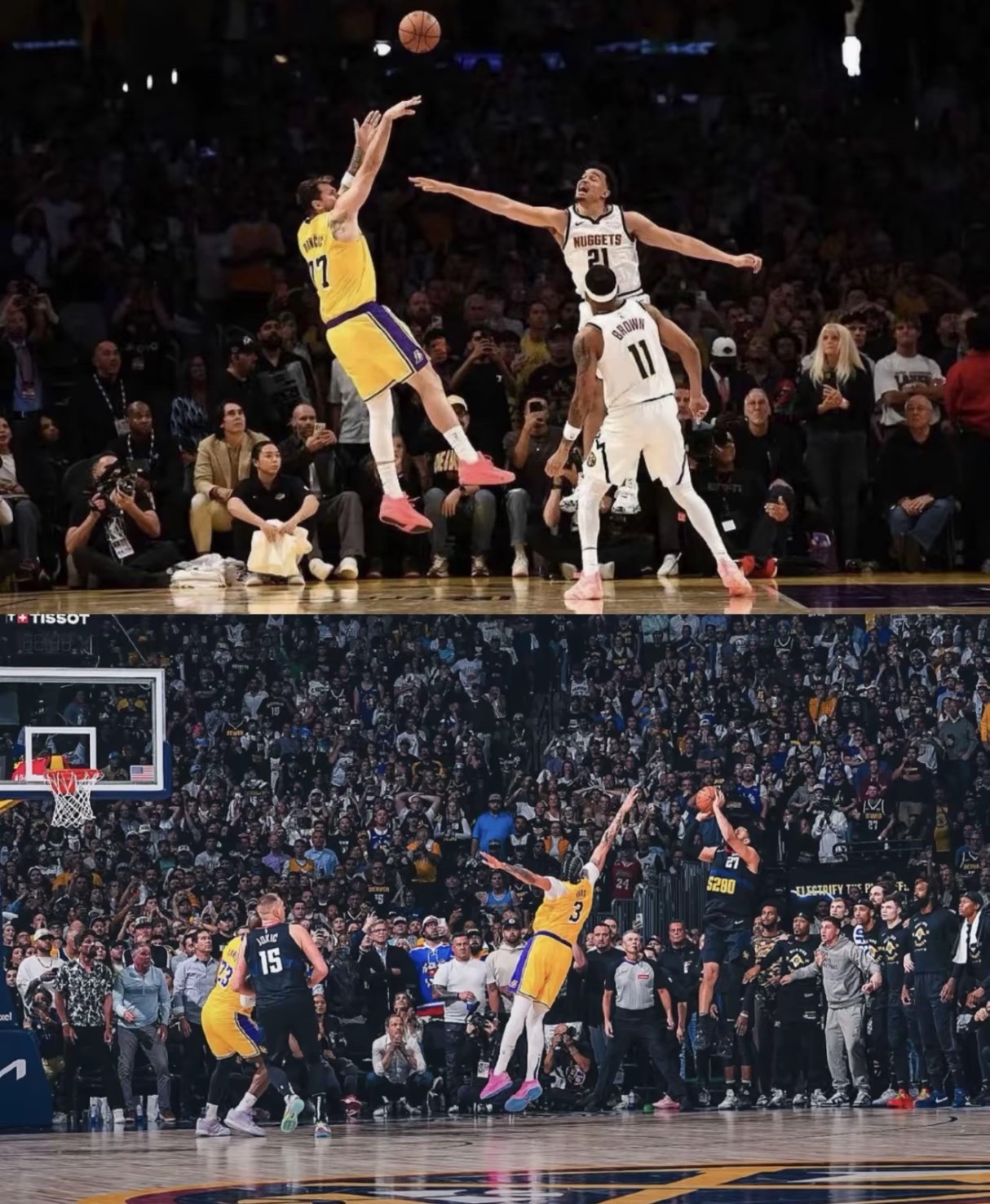 今天你看到了吗，眉东契奇绝杀掘金湖人战胜掘金