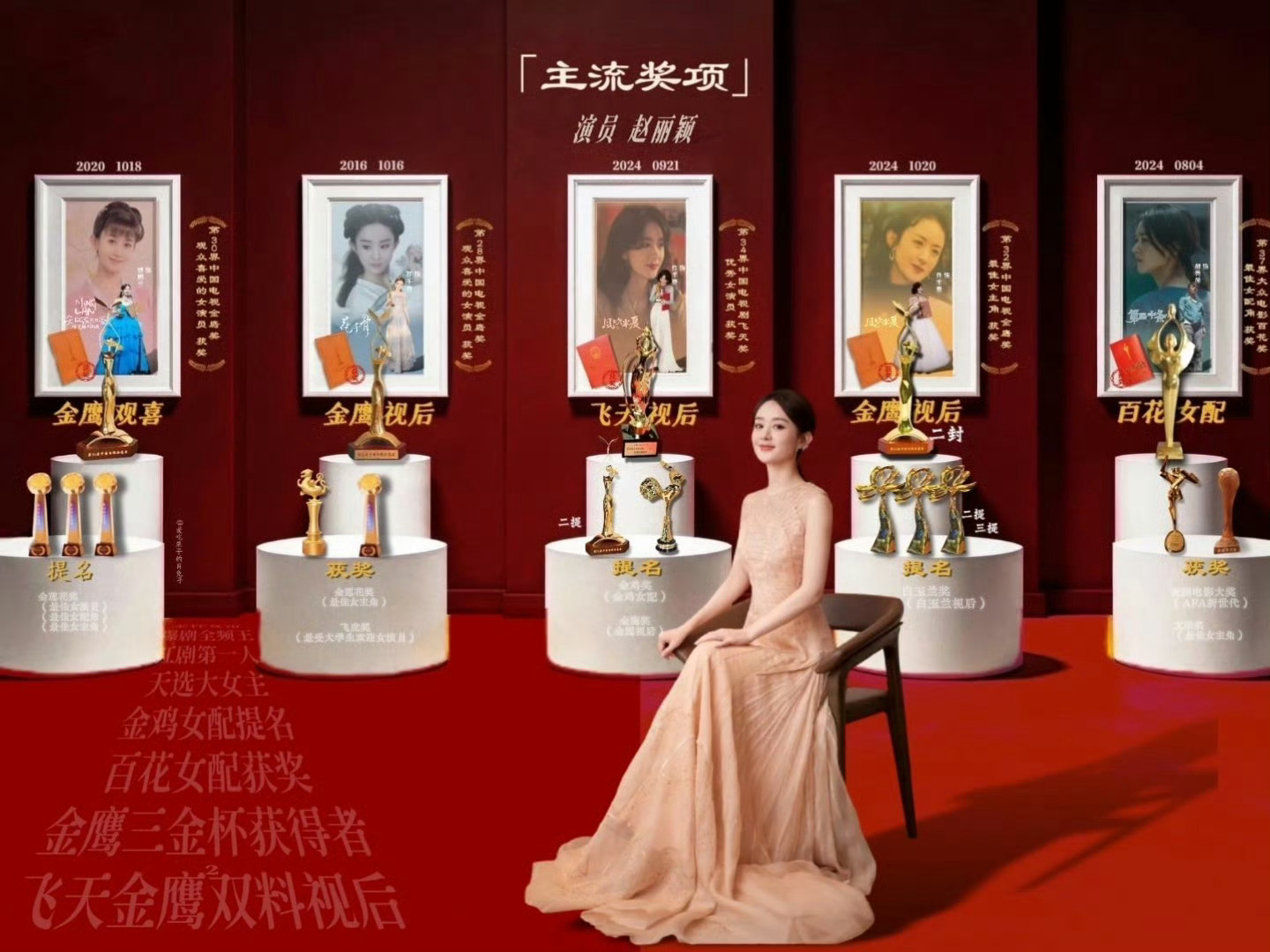 赵丽颖85花 白玉兰陪跑看图