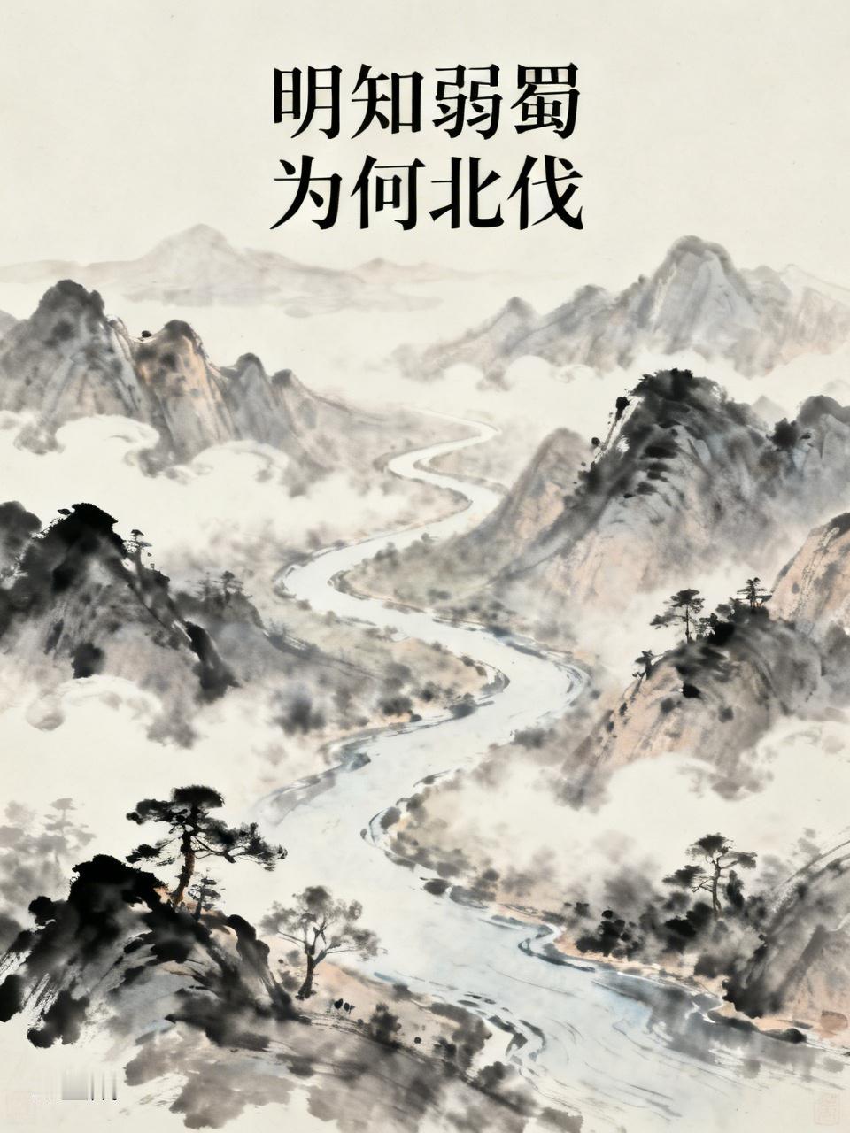 很多人质疑诸葛亮明知蜀汉弱还北伐是穷兵黩武，其实他有自己的考量。
蜀汉国力仅为曹