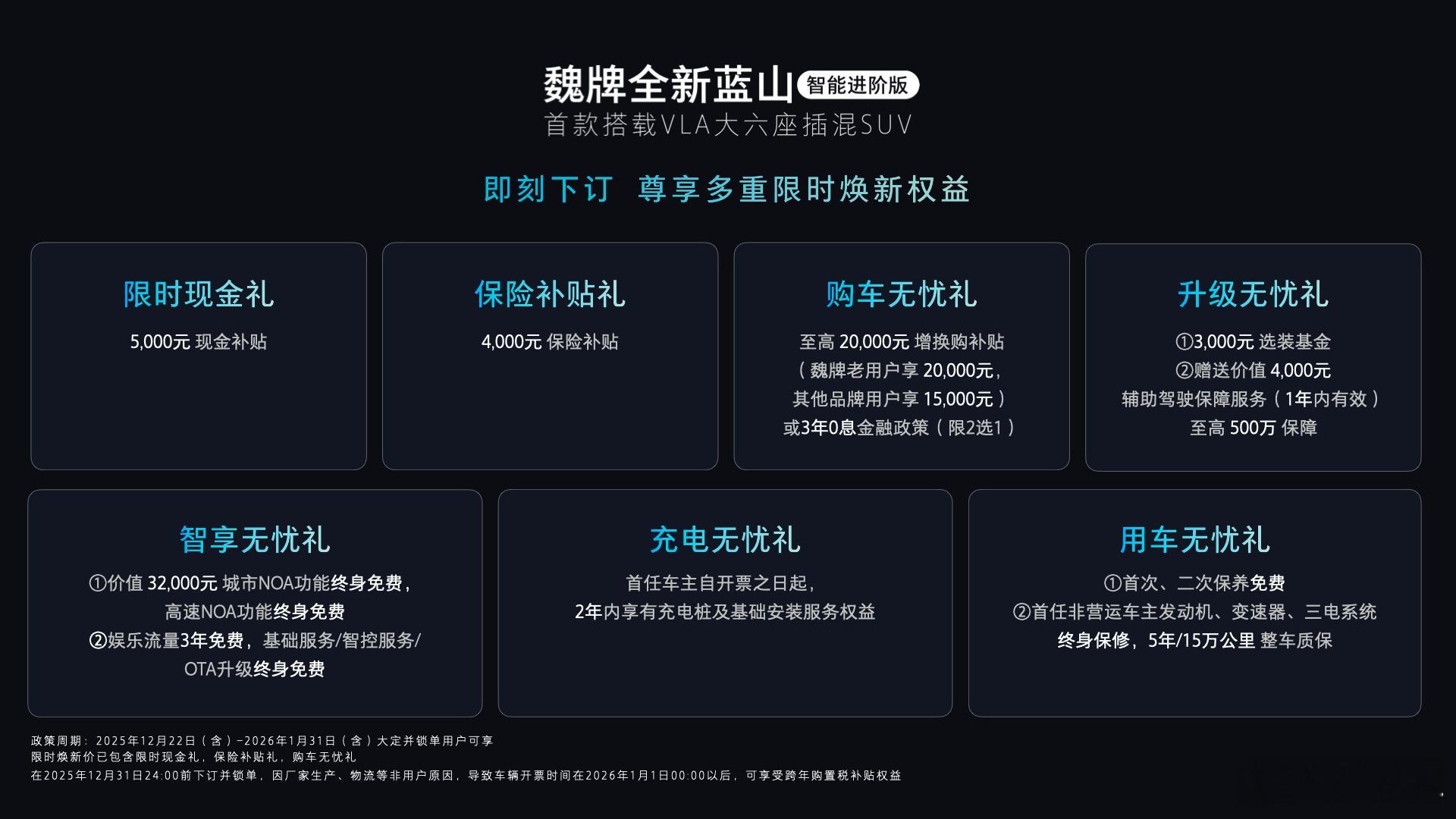 全新蓝山智能进阶版限时焕新价27.58-30.28万首款搭载VLA大模型的大六座