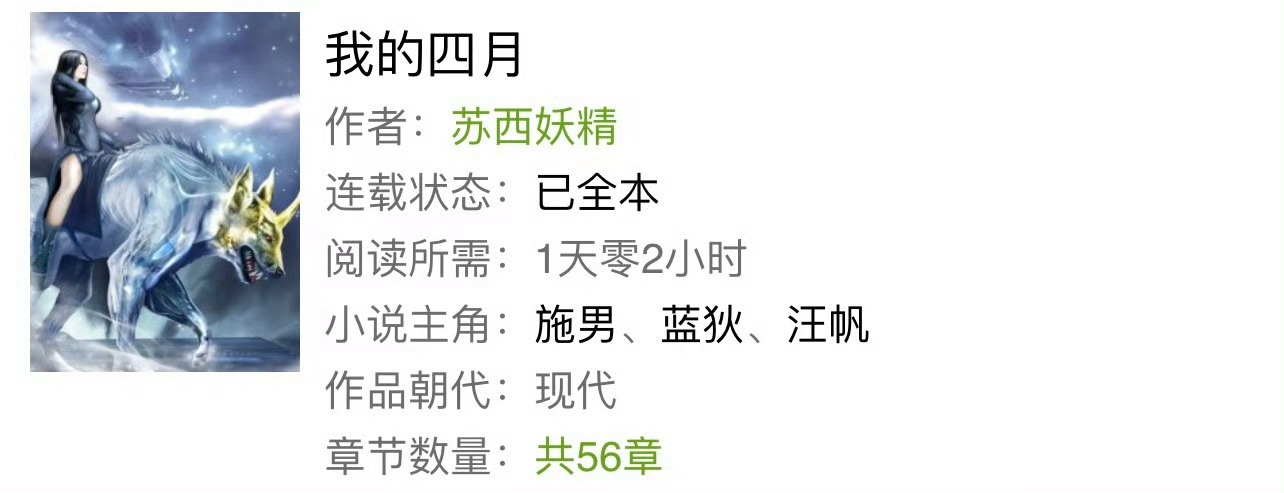 小说推荐：《我的四月》 作者:苏西妖精简评：活泼开朗小妖精vs闷骚深情大男神，暗